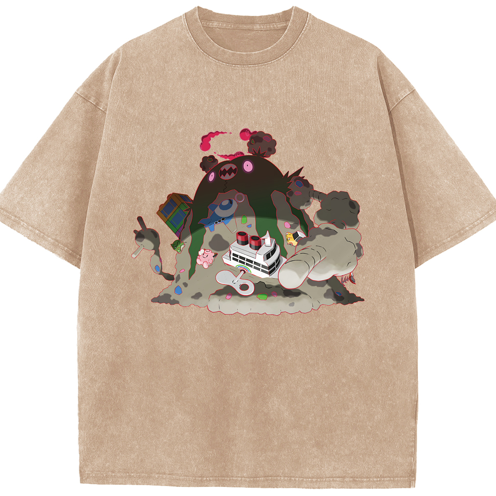 （画像用） ポケットモンスター Pokémon 綿100% ヴィンテージ風 半袖Tシャツ（フロントプリント）
