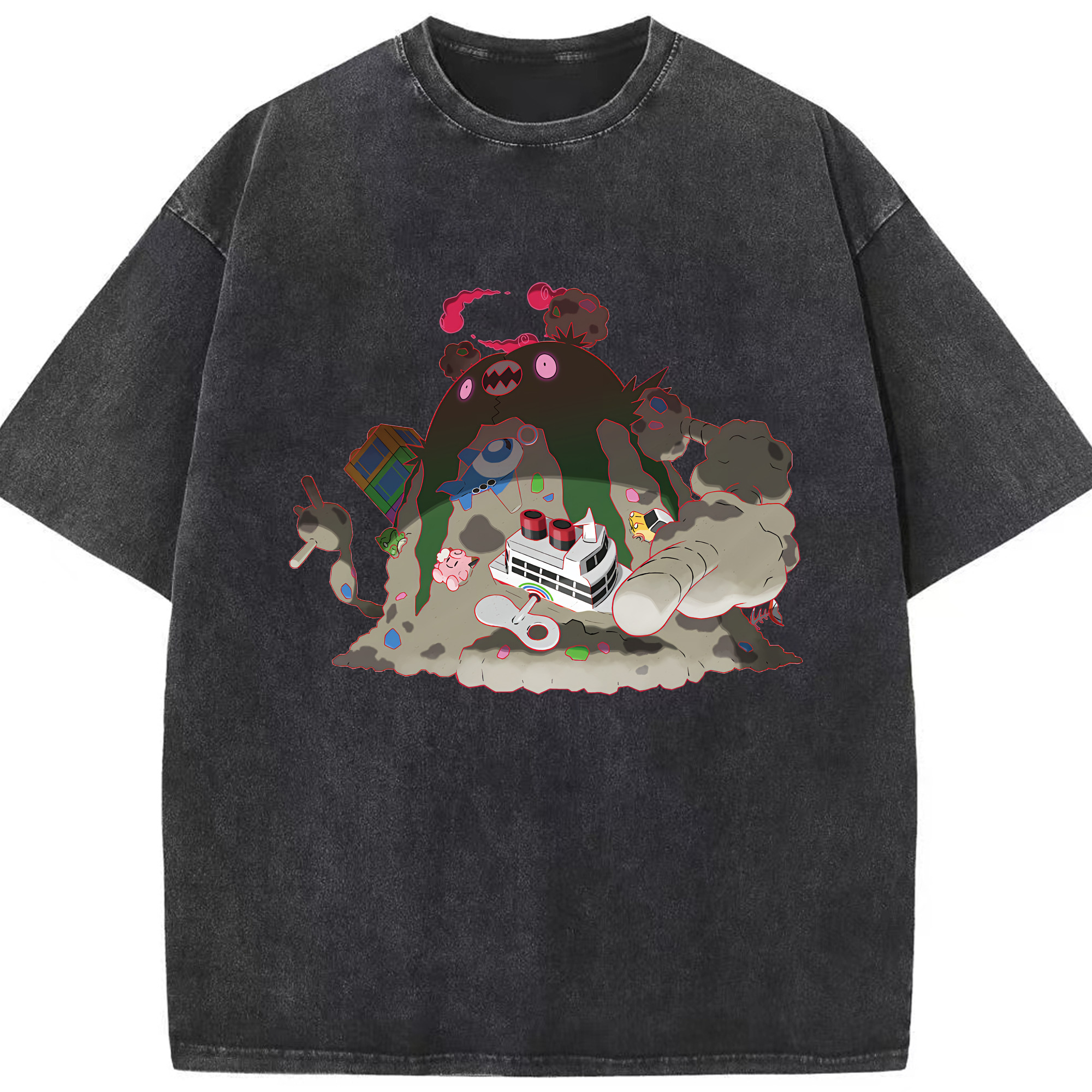 （画像用） ポケットモンスター Pokémon 綿100% ヴィンテージ風 半袖Tシャツ（フロントプリント）