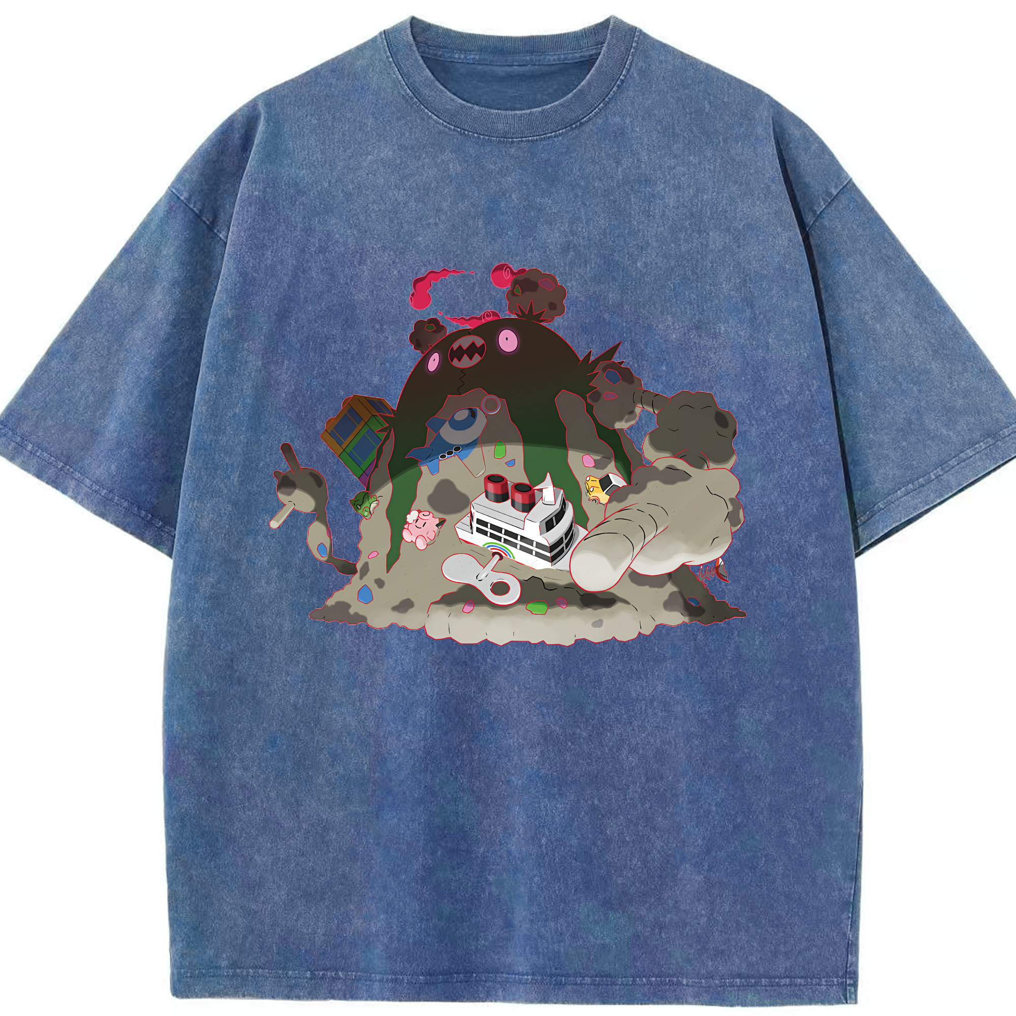 （画像用） ポケットモンスター Pokémon 綿100% ヴィンテージ風 半袖Tシャツ（フロントプリント）