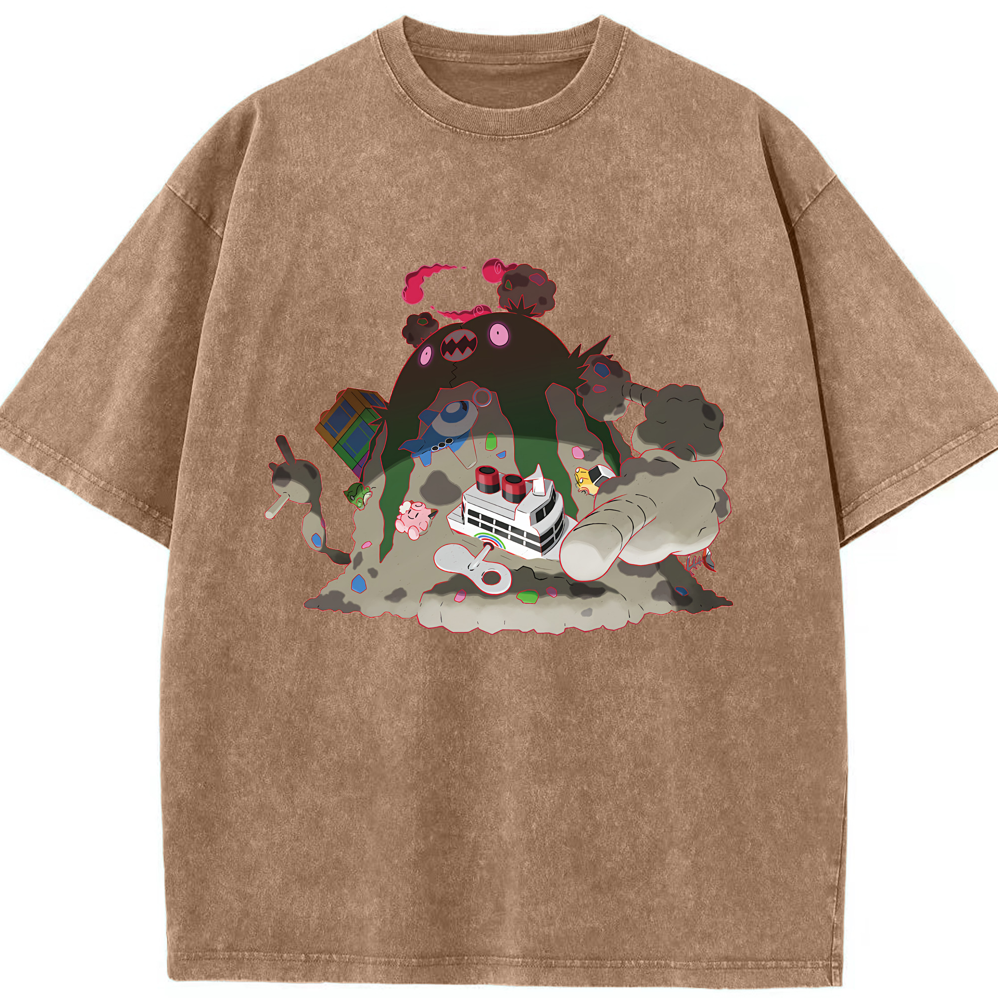 （画像用） ポケットモンスター Pokémon 綿100% ヴィンテージ風 半袖Tシャツ（フロントプリント）