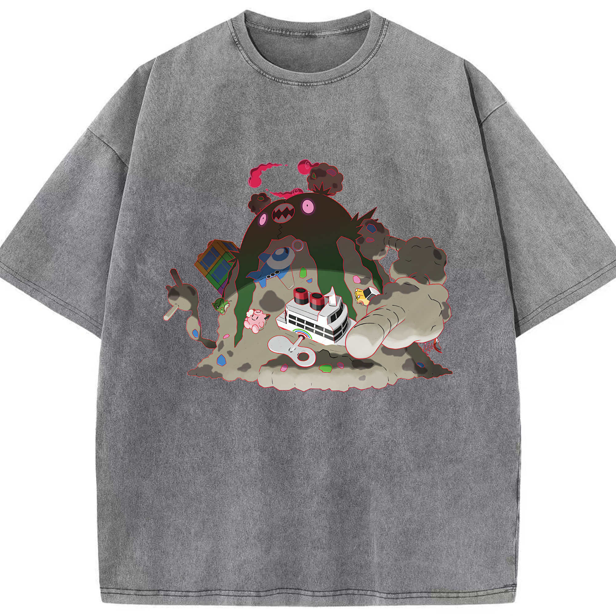 （画像用） ポケットモンスター Pokémon 綿100% ヴィンテージ風 半袖Tシャツ（フロントプリント）