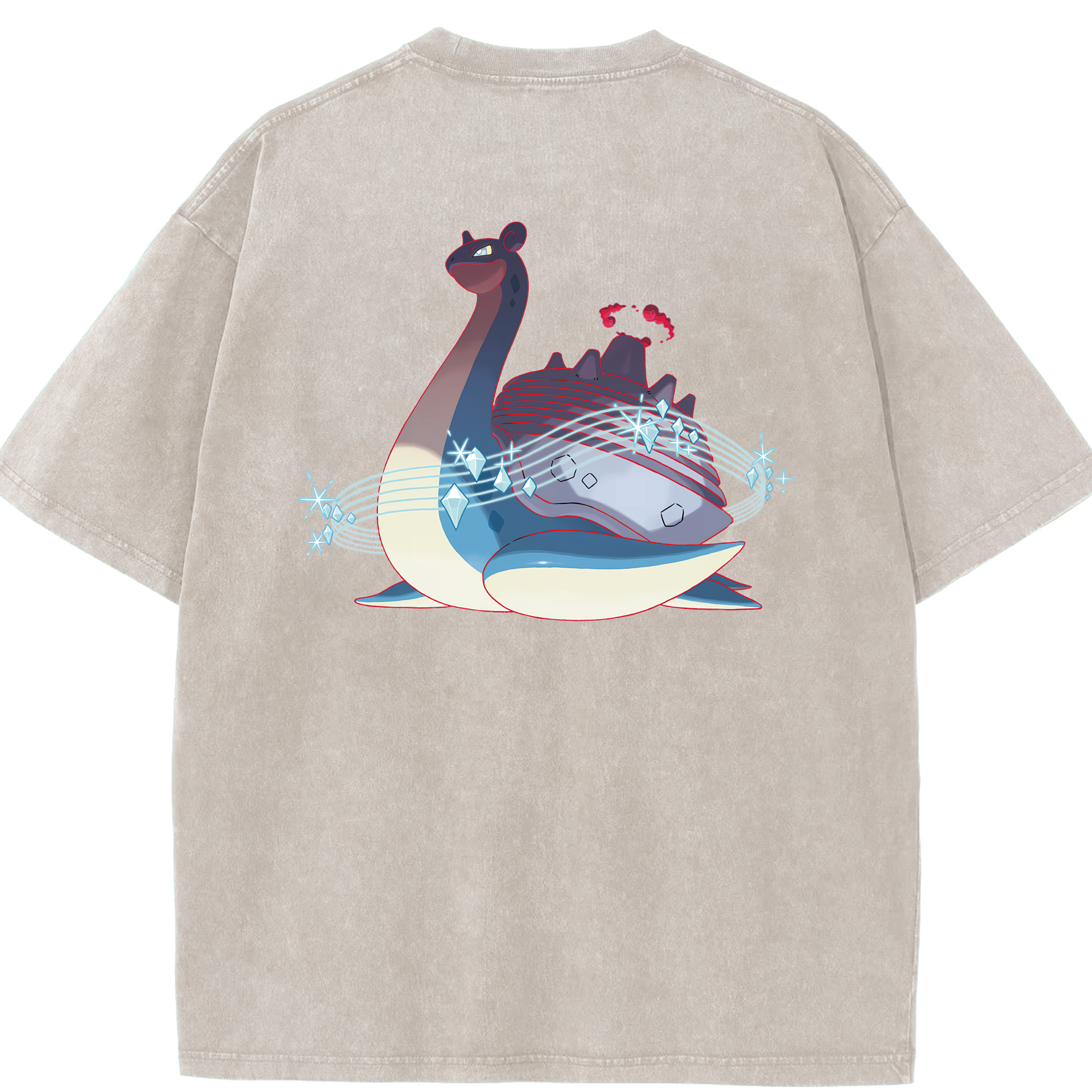 （画像用） ポケットモンスター Pokémon 綿100% ヴィンテージ風 半袖Tシャツ（背面プリント）