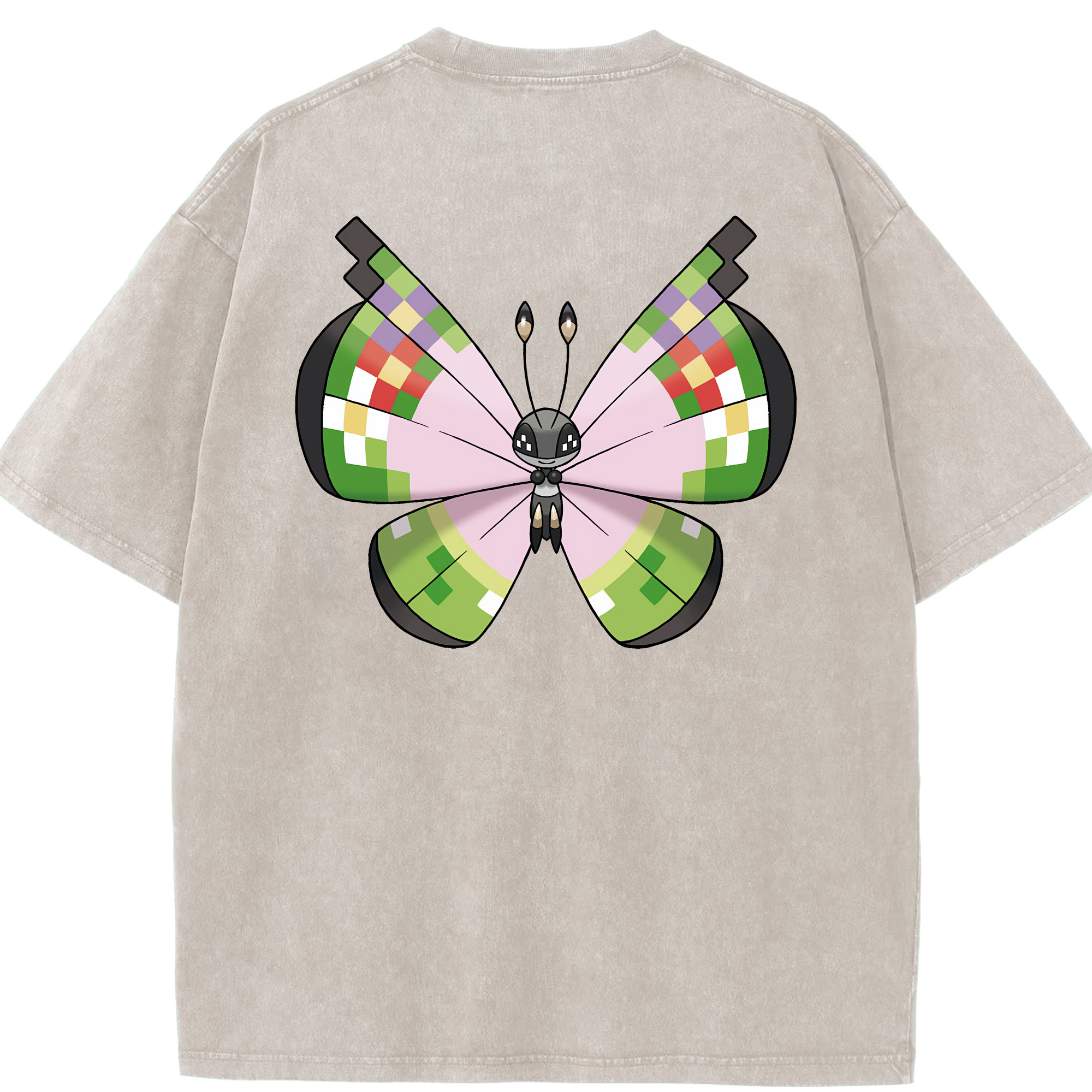 （画像用） ポケットモンスター Pokémon 綿100% ヴィンテージ風 半袖Tシャツ（背面プリント）