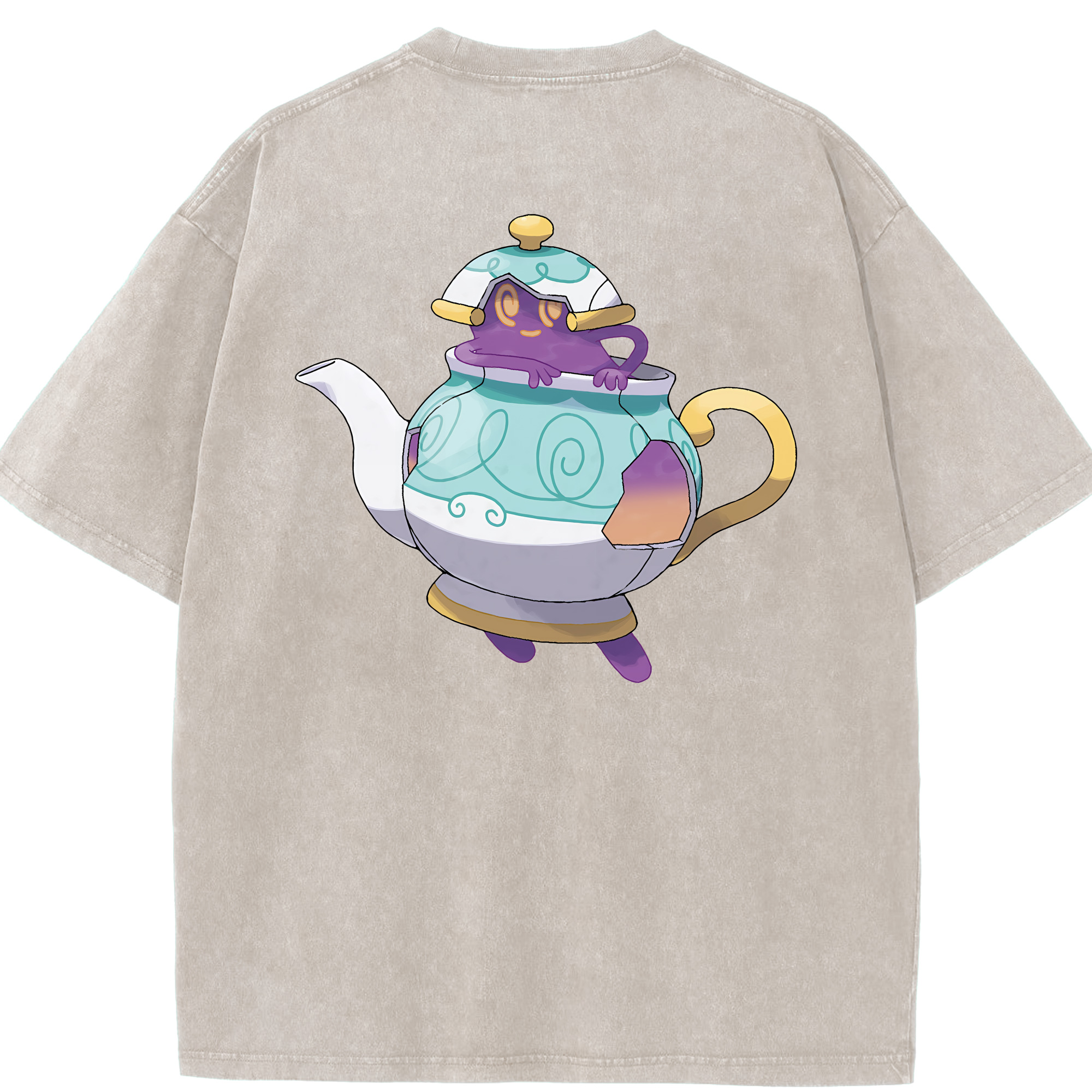 （画像用） ポケットモンスター Pokémon 綿100% ヴィンテージ風 半袖Tシャツ（背面プリント）