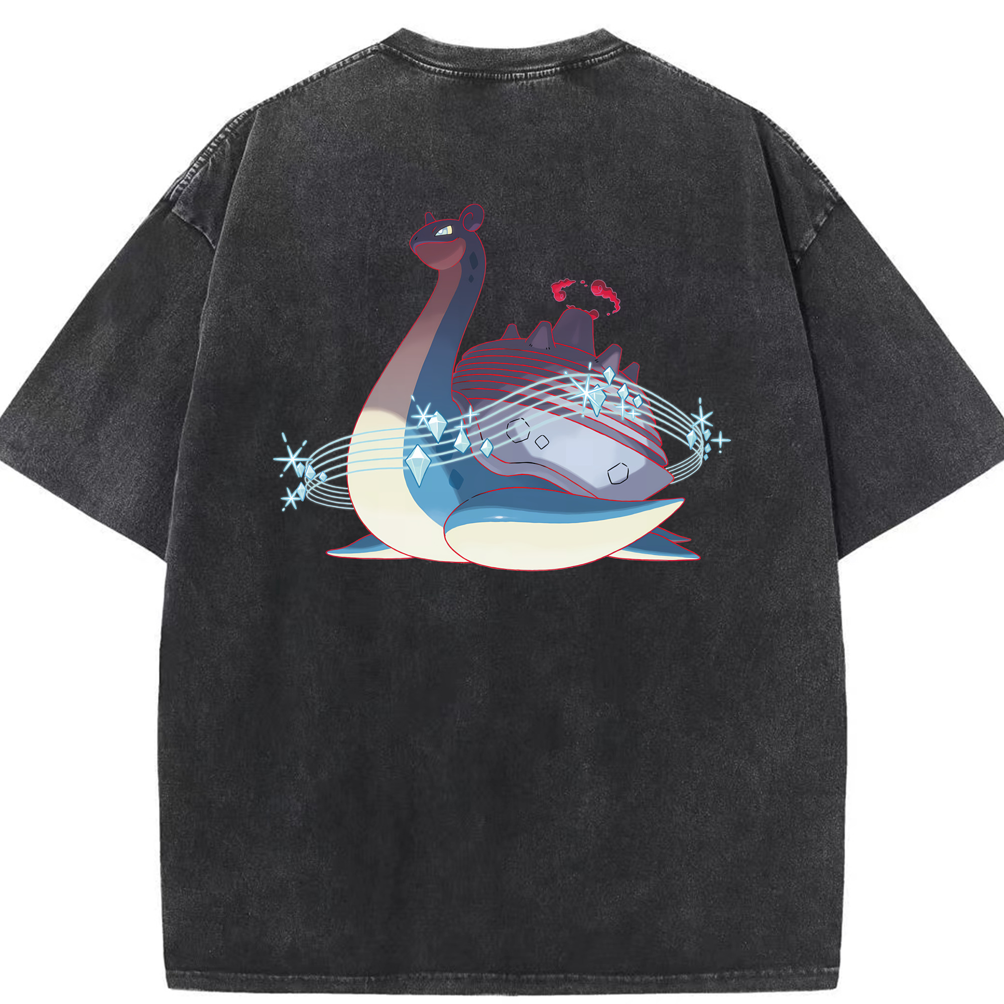 （画像用） ポケットモンスター Pokémon 綿100% ヴィンテージ風 半袖Tシャツ（背面プリント）