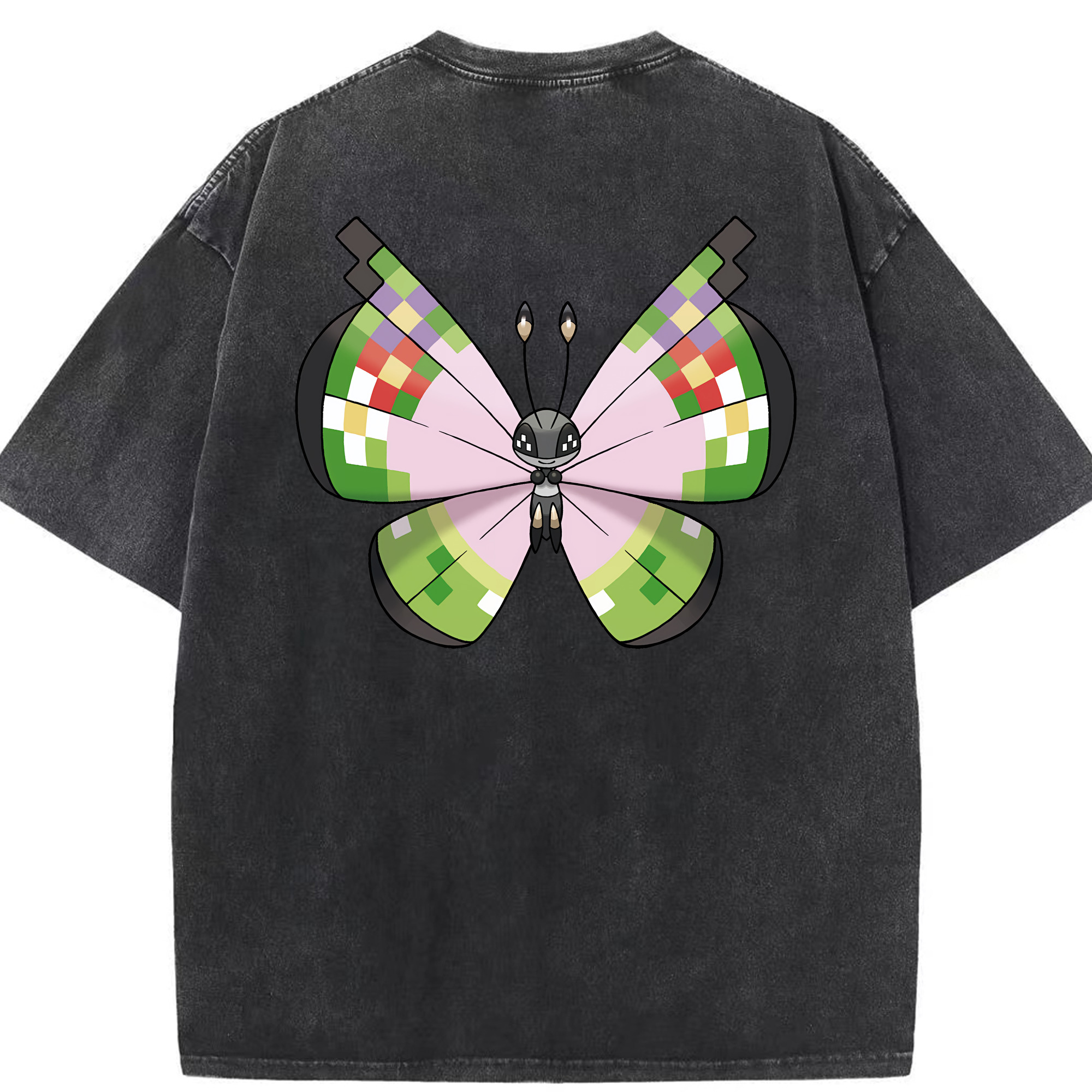 （画像用） ポケットモンスター Pokémon 綿100% ヴィンテージ風 半袖Tシャツ（背面プリント）