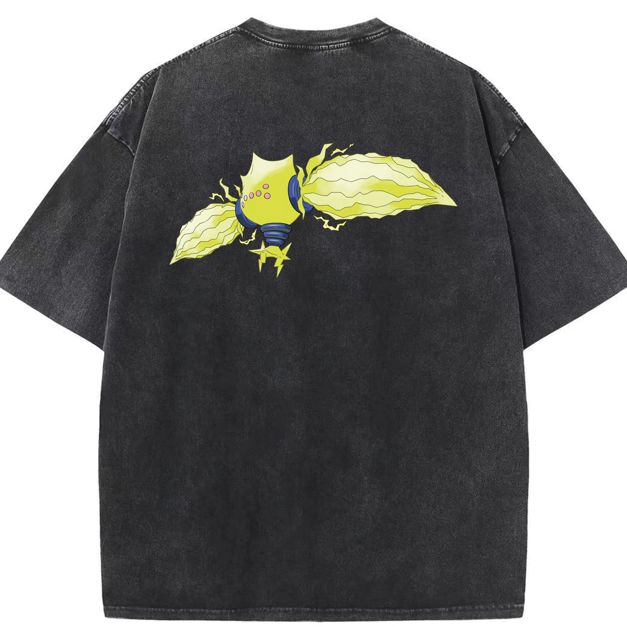 （画像用） ポケットモンスター Pokémon 綿100% ヴィンテージ風 半袖Tシャツ（背面プリント）