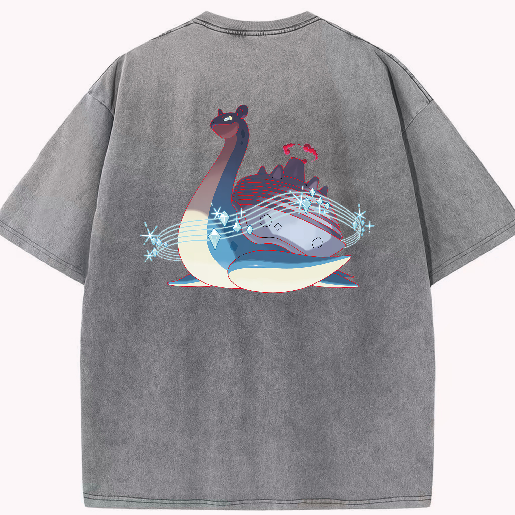 （画像用） ポケットモンスター Pokémon 綿100% ヴィンテージ風 半袖Tシャツ（背面プリント）