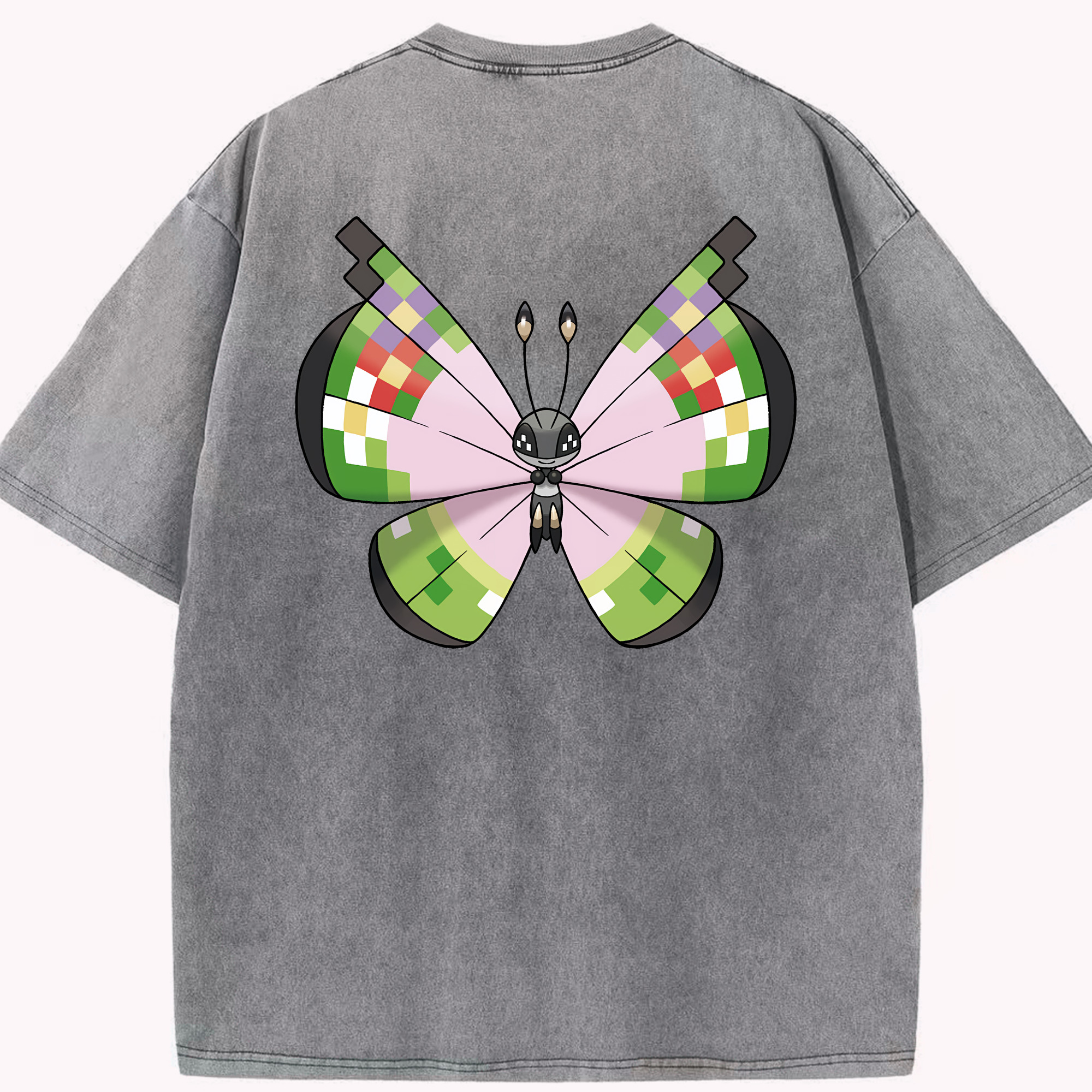 （画像用） ポケットモンスター Pokémon 綿100% ヴィンテージ風 半袖Tシャツ（背面プリント）