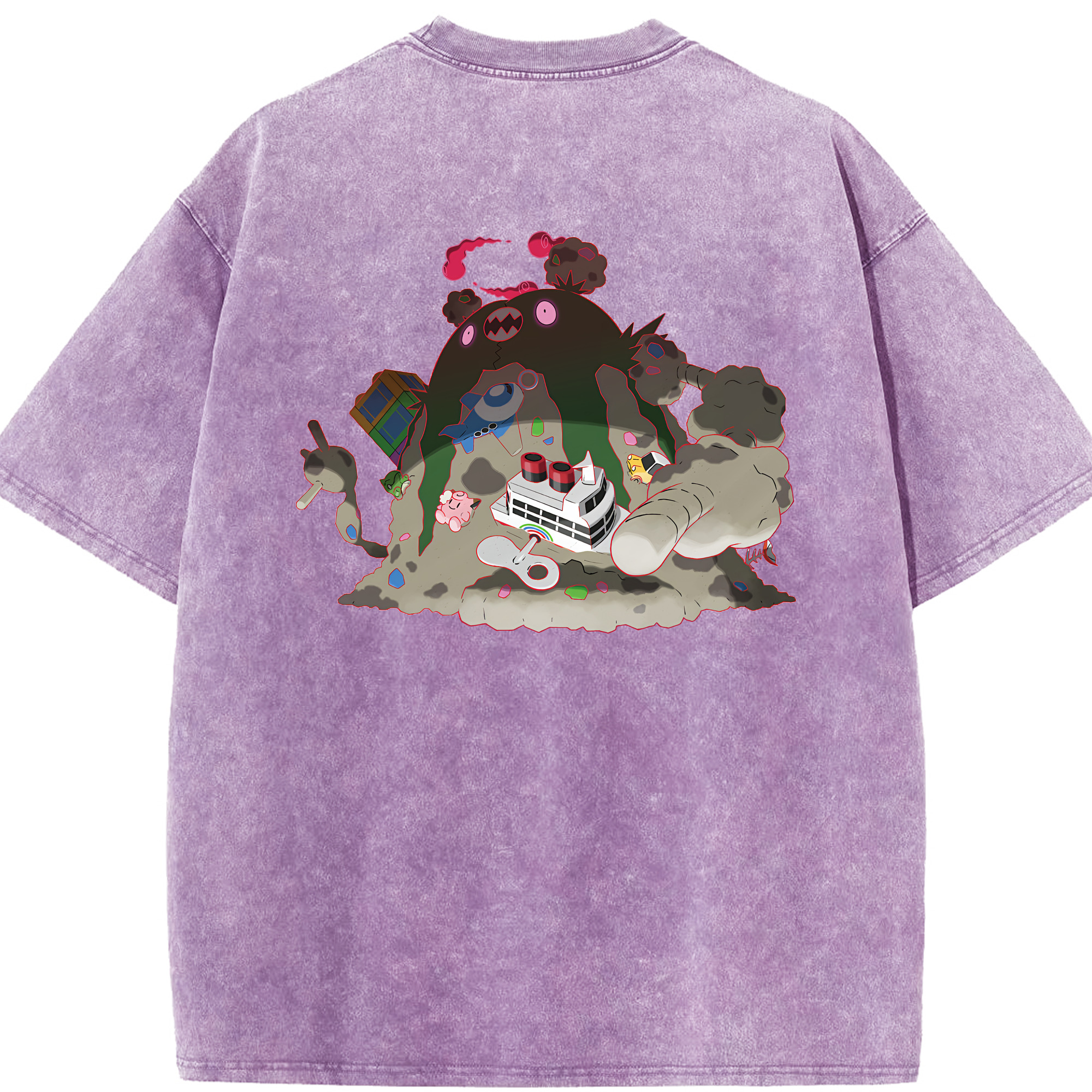 （画像用） ポケットモンスター Pokémon 綿100% ヴィンテージ風 半袖Tシャツ（背面プリント）