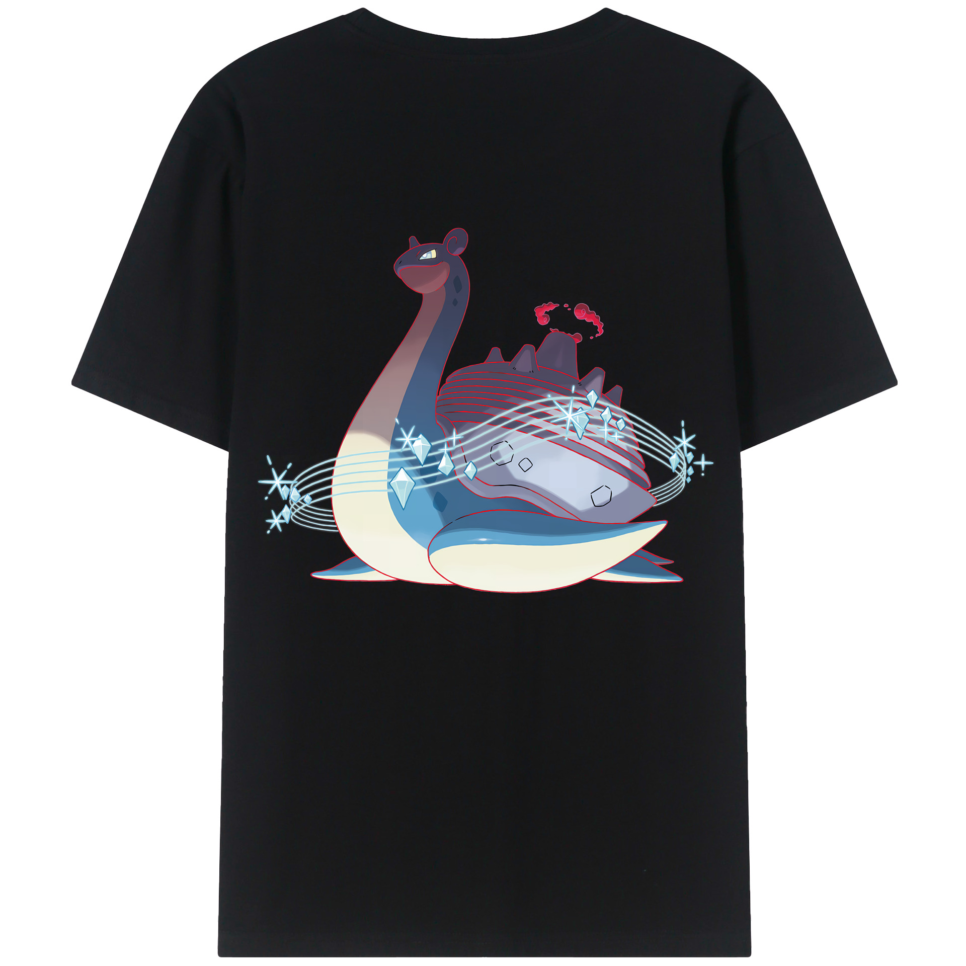 （画像用） ポケットモンスター Pokémon 綿100％ メンズ半袖Tシャツ（バックプリント） 通気性