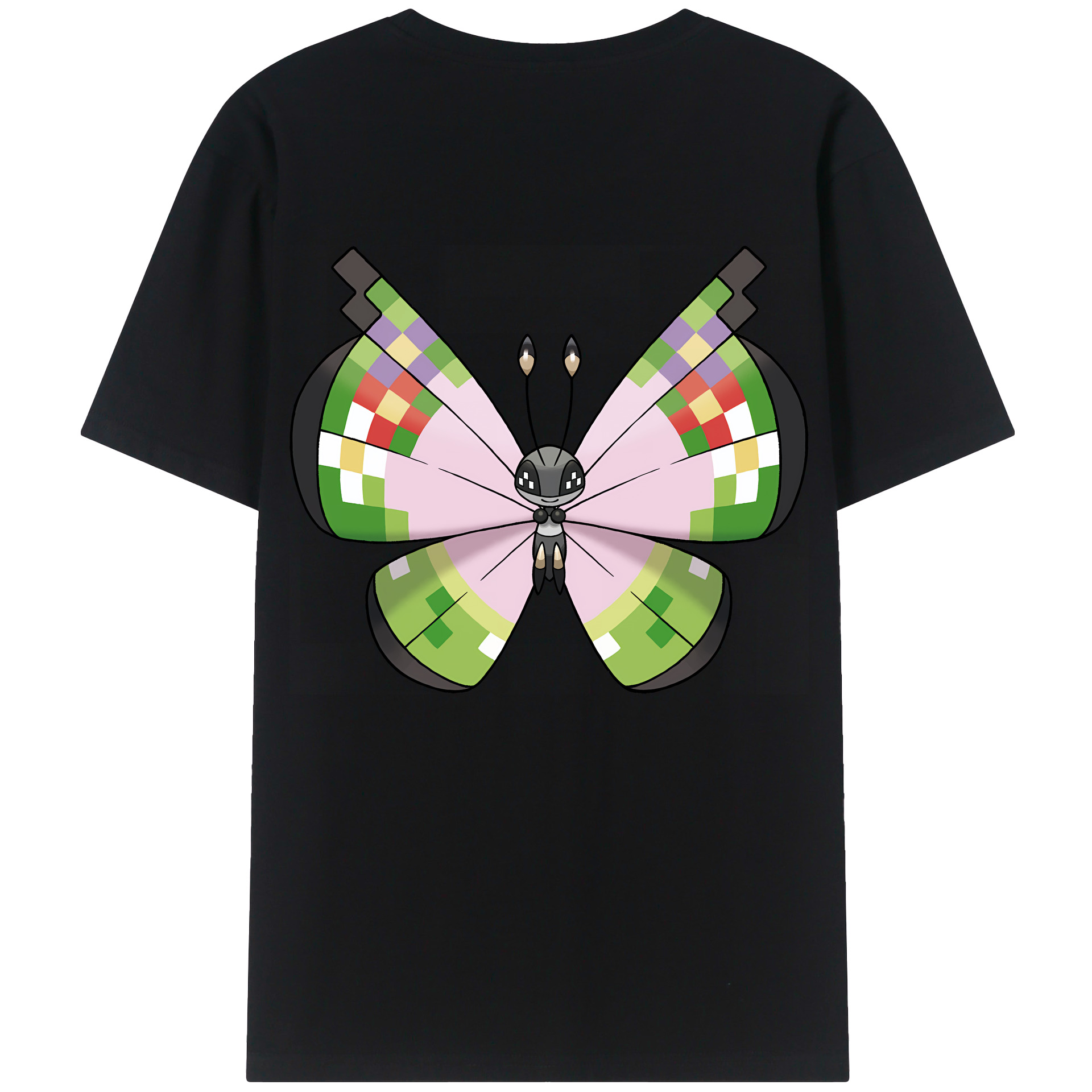 （画像用） ポケットモンスター Pokémon 綿100％ メンズ半袖Tシャツ（バックプリント） 通気性