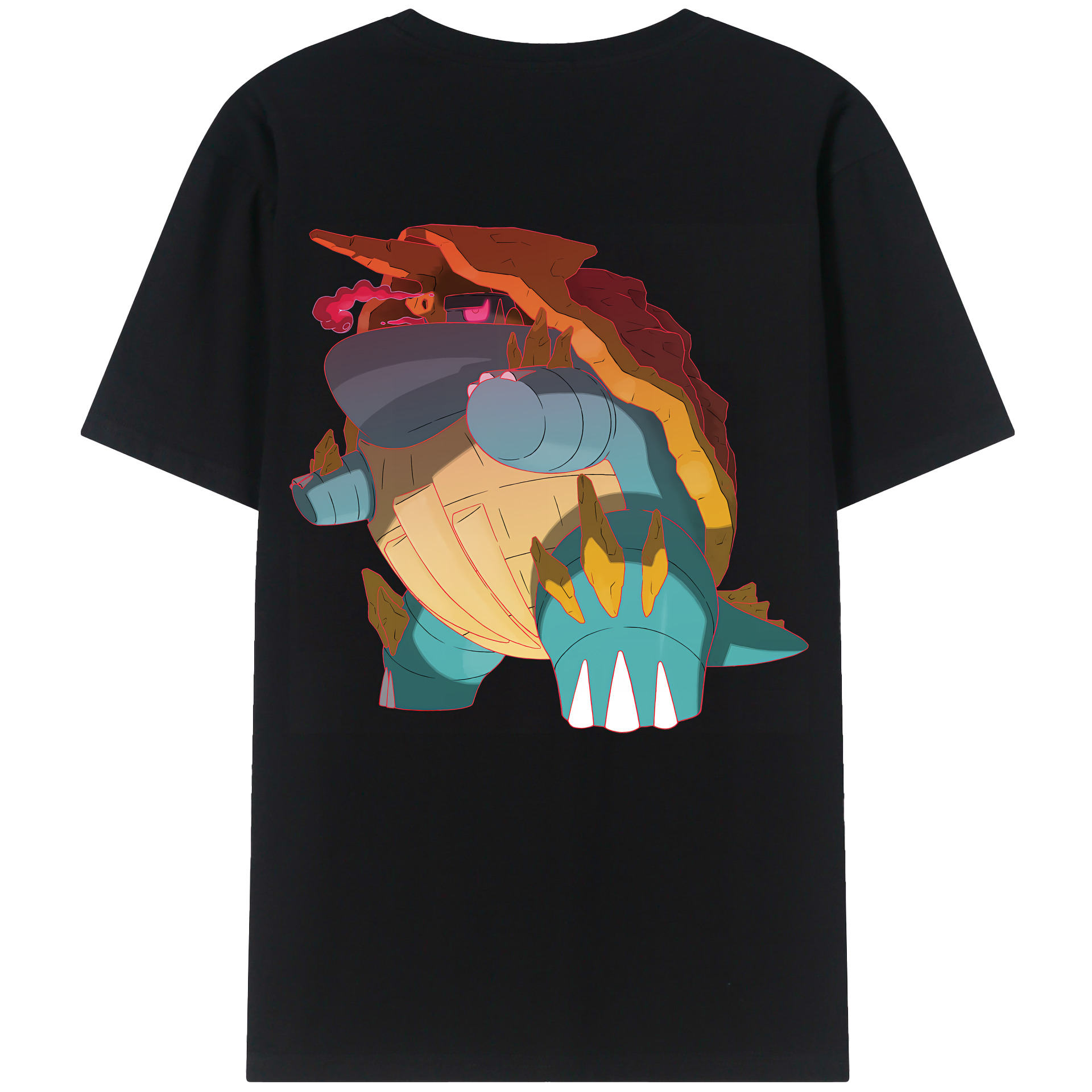 （画像用） ポケットモンスター Pokémon 綿100％ メンズ半袖Tシャツ（バックプリント） 通気性