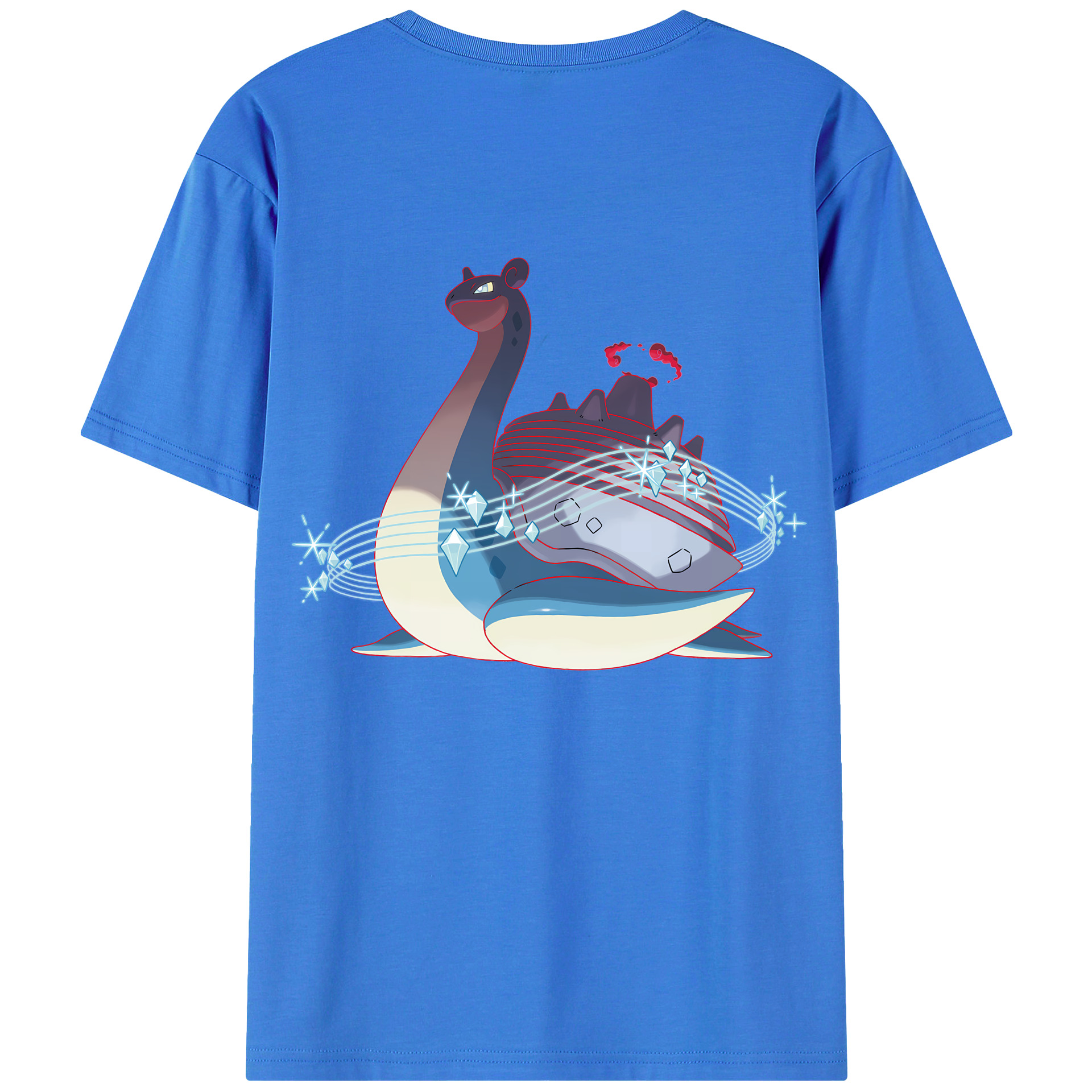 （画像用） ポケットモンスター Pokémon 綿100％ メンズ半袖Tシャツ（バックプリント） 通気性