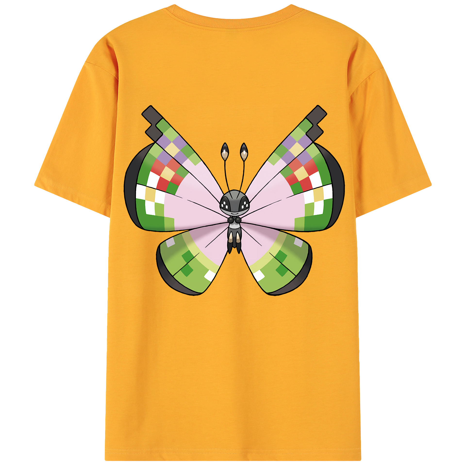（画像用） ポケットモンスター Pokémon 綿100％ メンズ半袖Tシャツ（バックプリント） 通気性