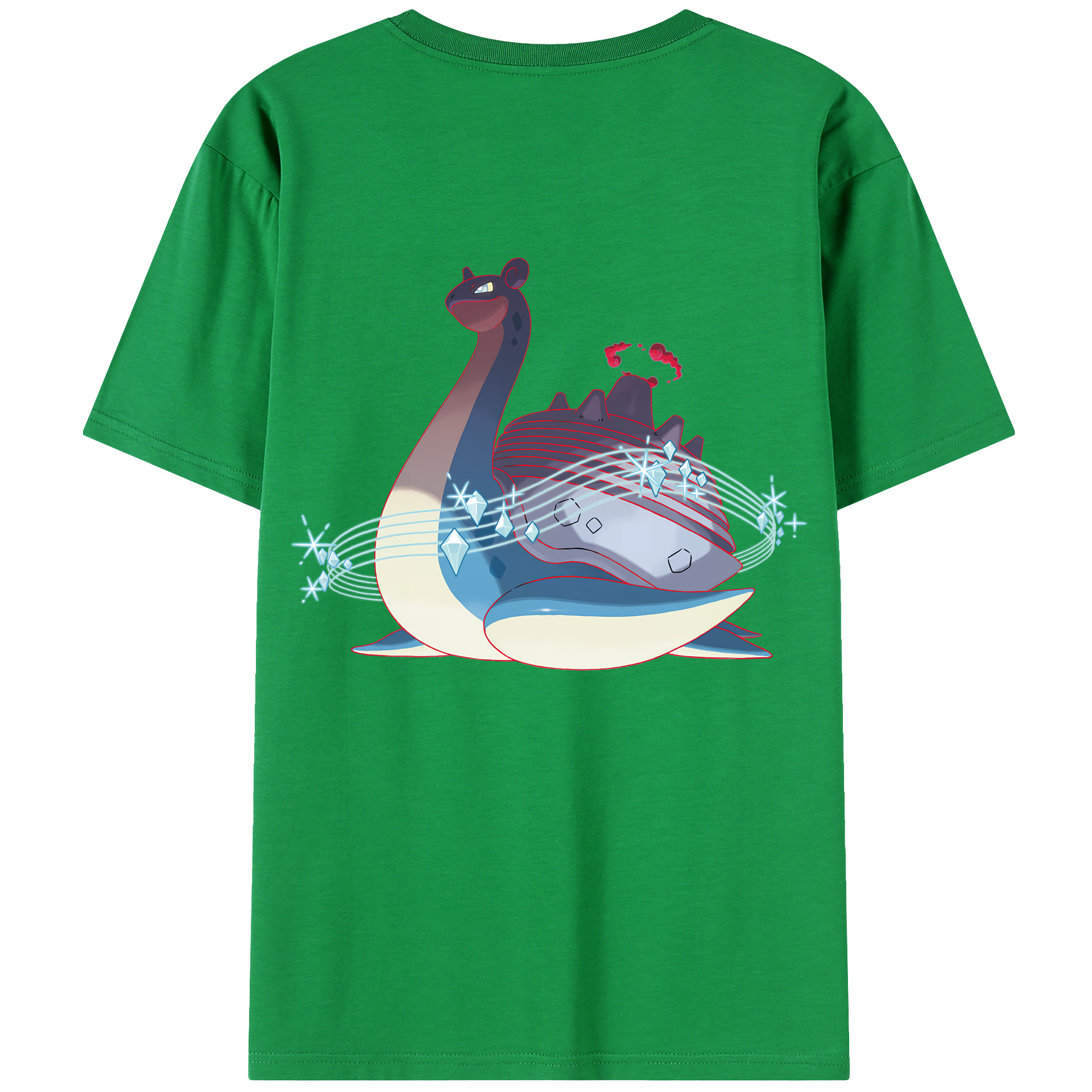 （画像用） ポケットモンスター Pokémon 綿100％ メンズ半袖Tシャツ（バックプリント） 通気性