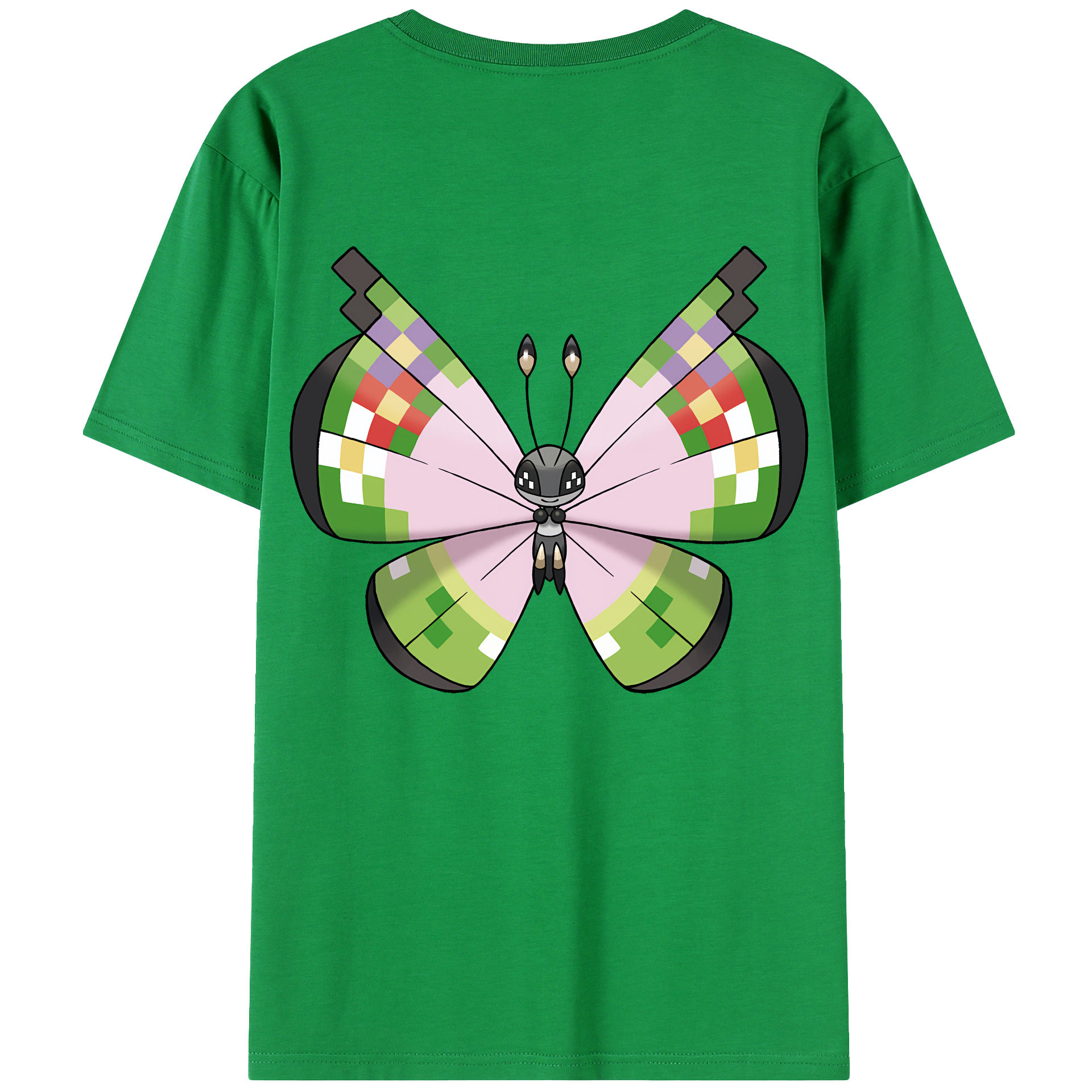 （画像用） ポケットモンスター Pokémon 綿100％ メンズ半袖Tシャツ（バックプリント） 通気性