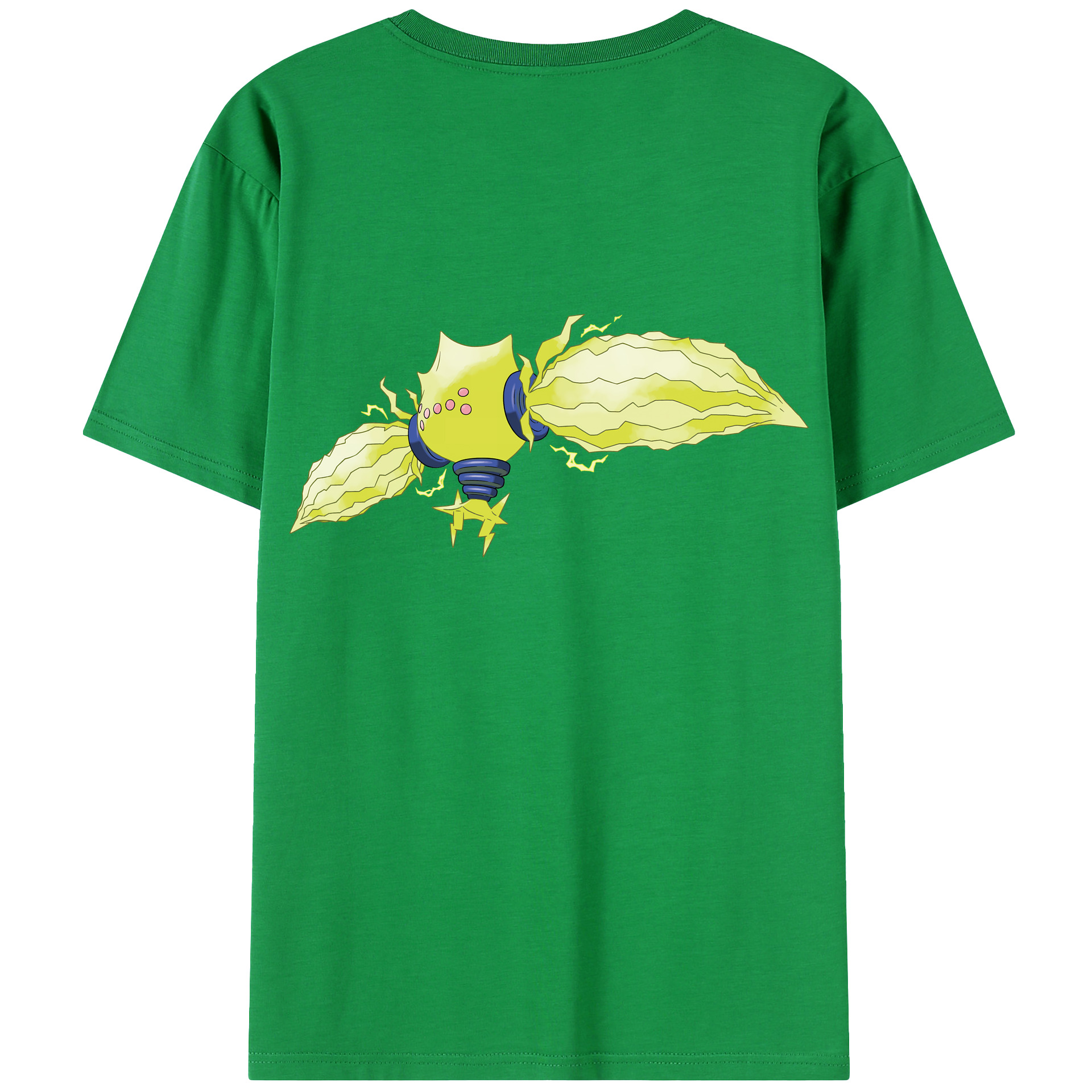 （画像用） ポケットモンスター Pokémon 綿100％ メンズ半袖Tシャツ（バックプリント） 通気性