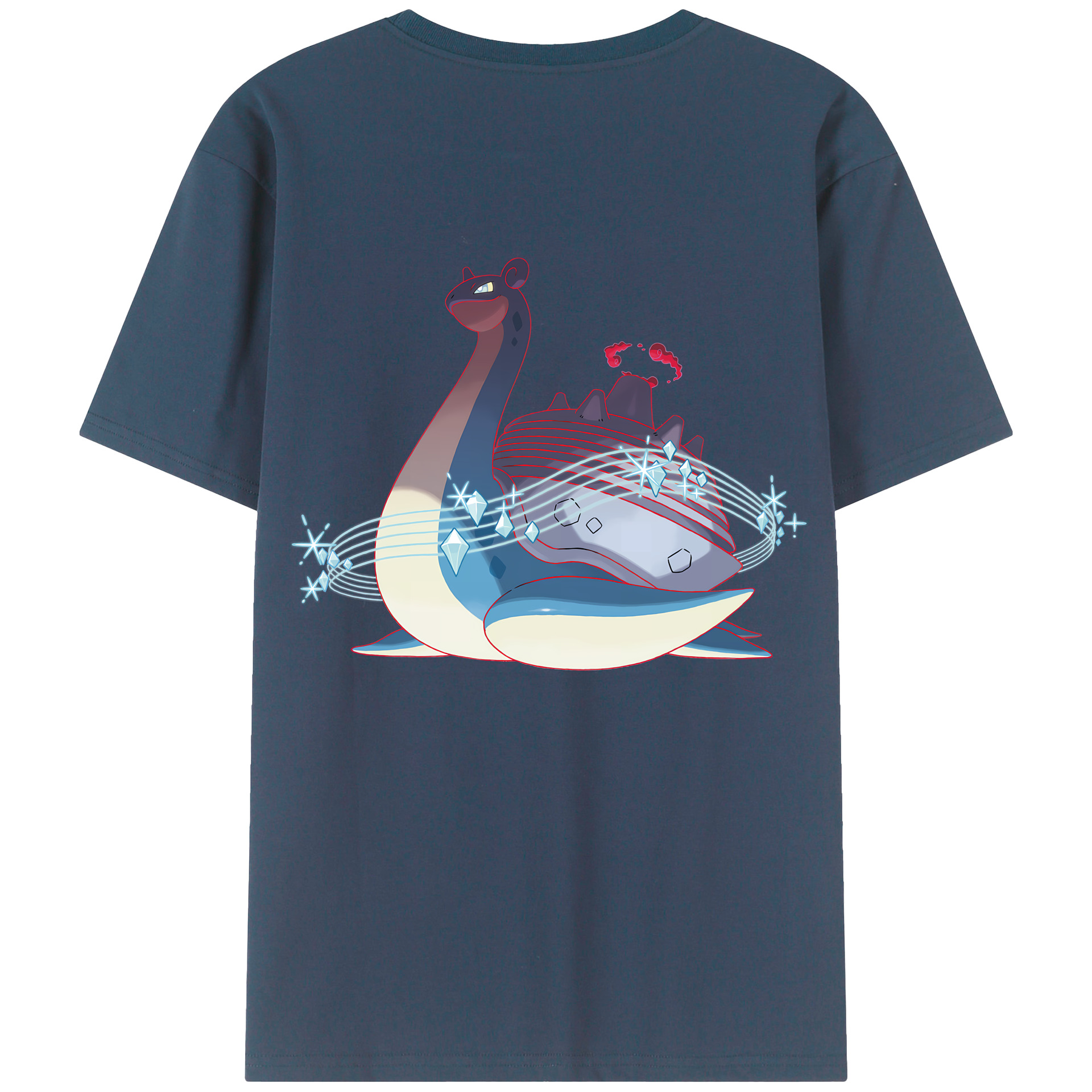 （画像用） ポケットモンスター Pokémon 綿100％ メンズ半袖Tシャツ（バックプリント） 通気性