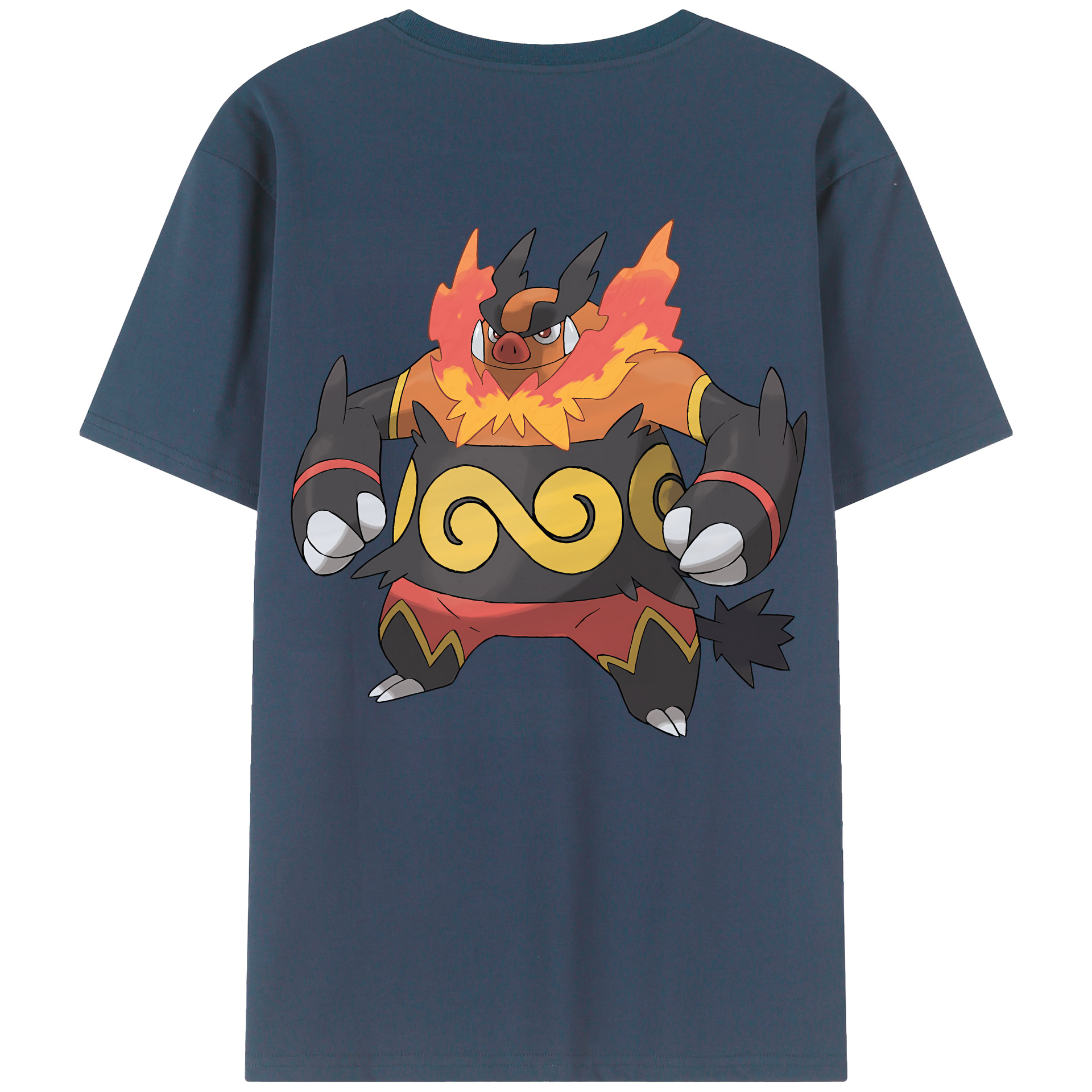 （画像用） ポケットモンスター Pokémon 綿100％ メンズ半袖Tシャツ（バックプリント） 通気性