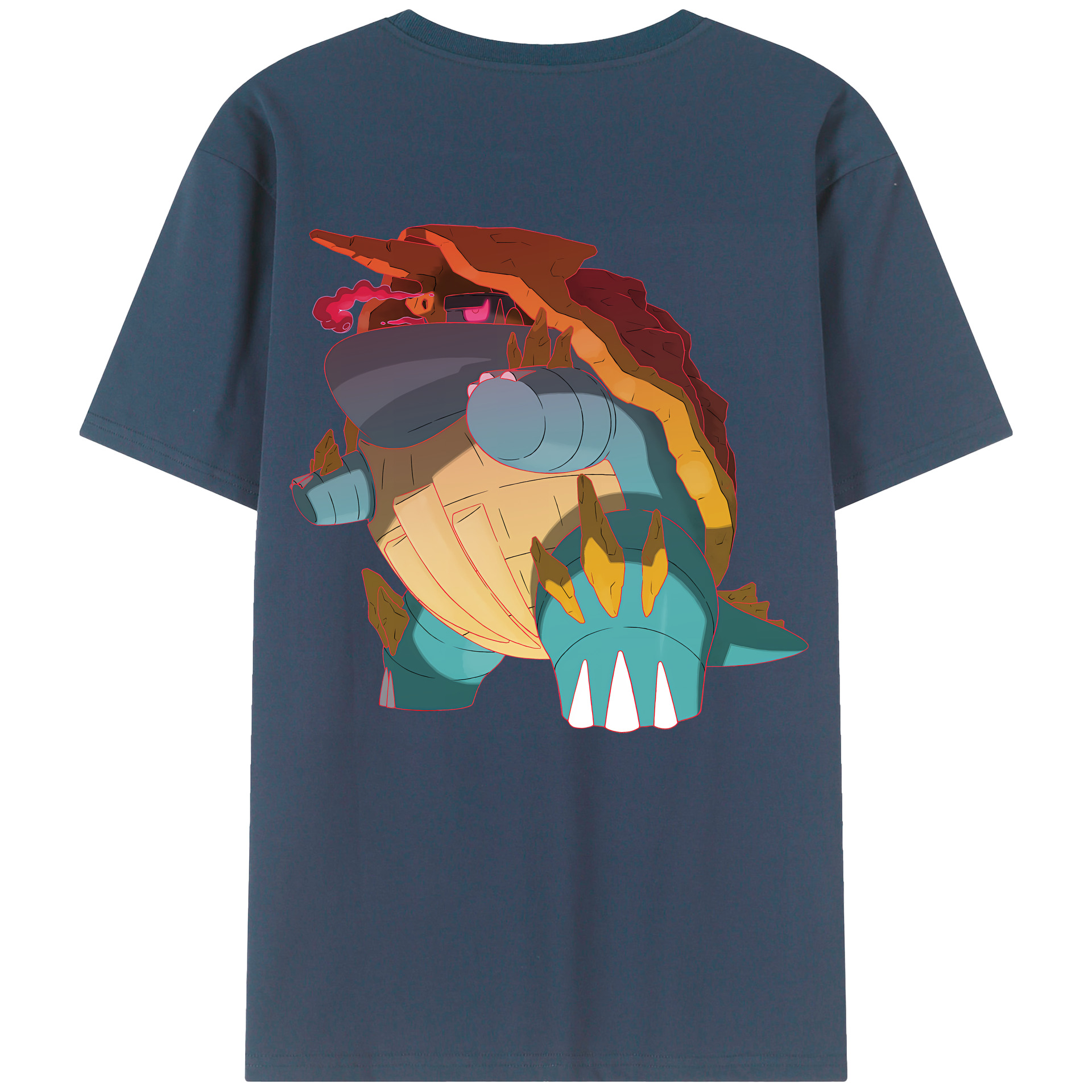 （画像用） ポケットモンスター Pokémon 綿100％ メンズ半袖Tシャツ（バックプリント） 通気性