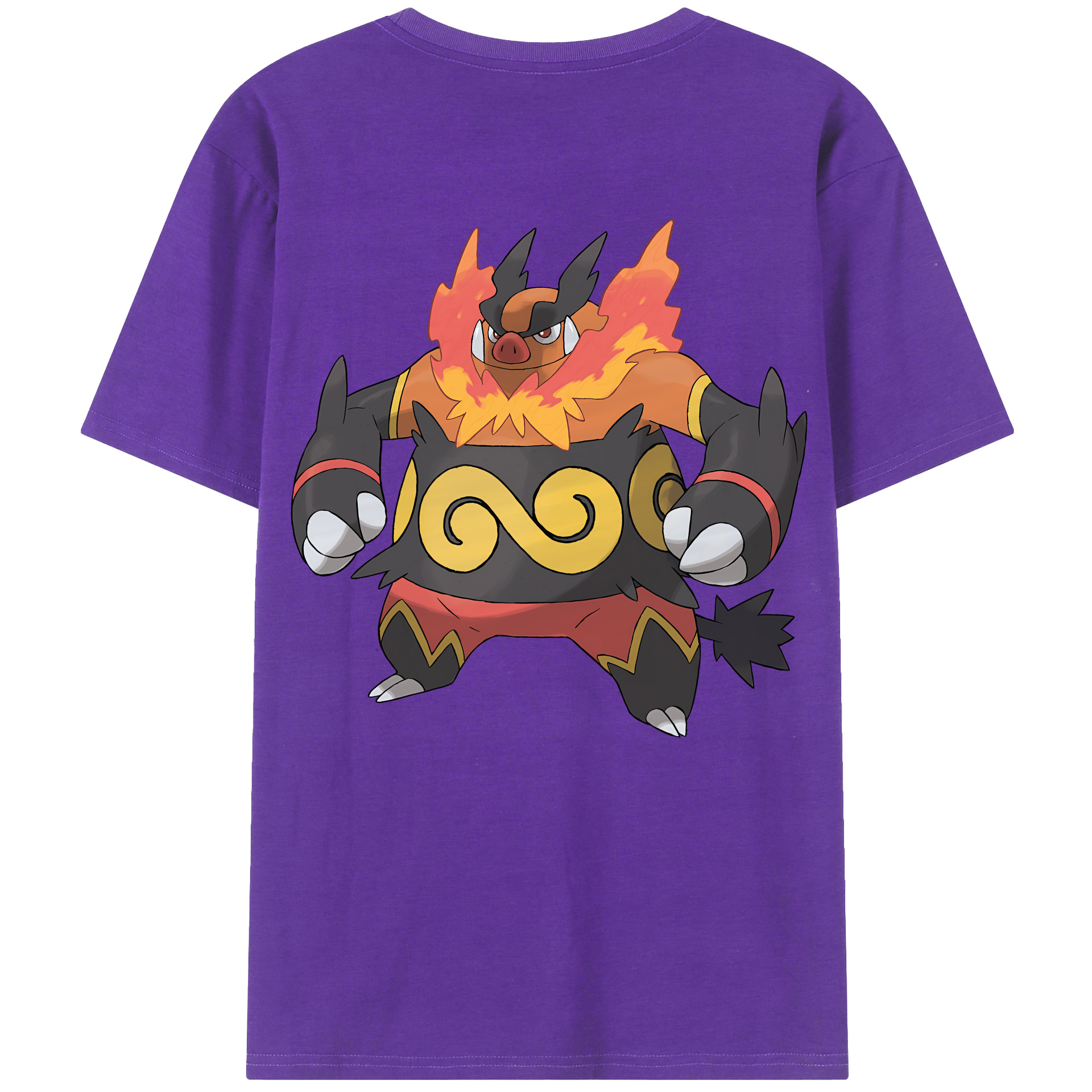 （画像用） ポケットモンスター Pokémon 綿100％ メンズ半袖Tシャツ（バックプリント） 通気性