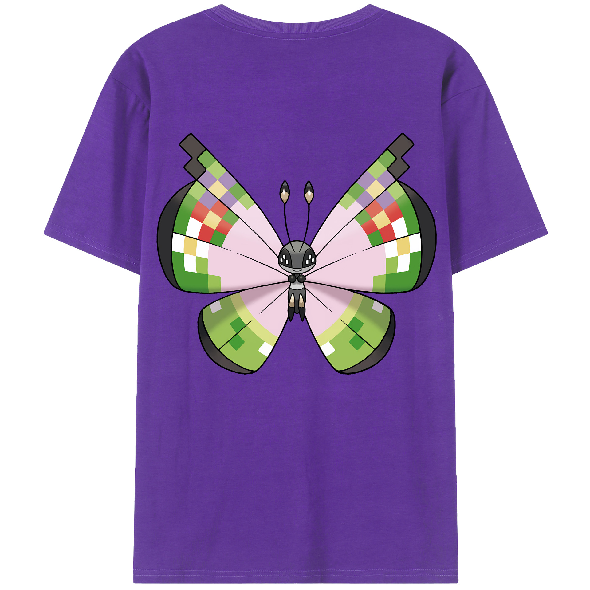 （画像用） ポケットモンスター Pokémon 綿100％ メンズ半袖Tシャツ（バックプリント） 通気性