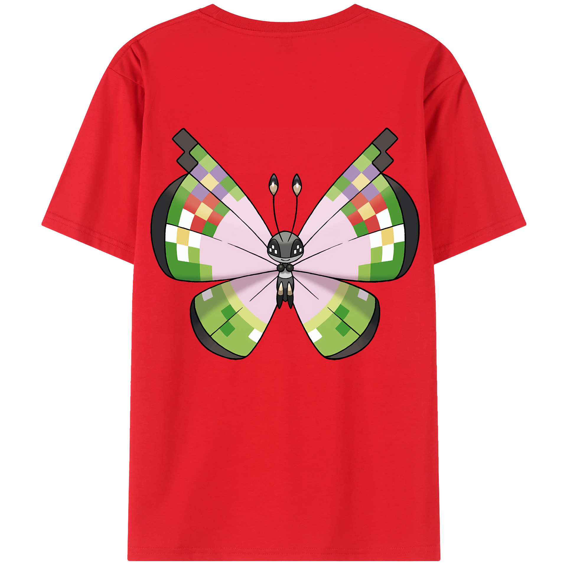 （画像用） ポケットモンスター Pokémon 綿100％ メンズ半袖Tシャツ（バックプリント） 通気性