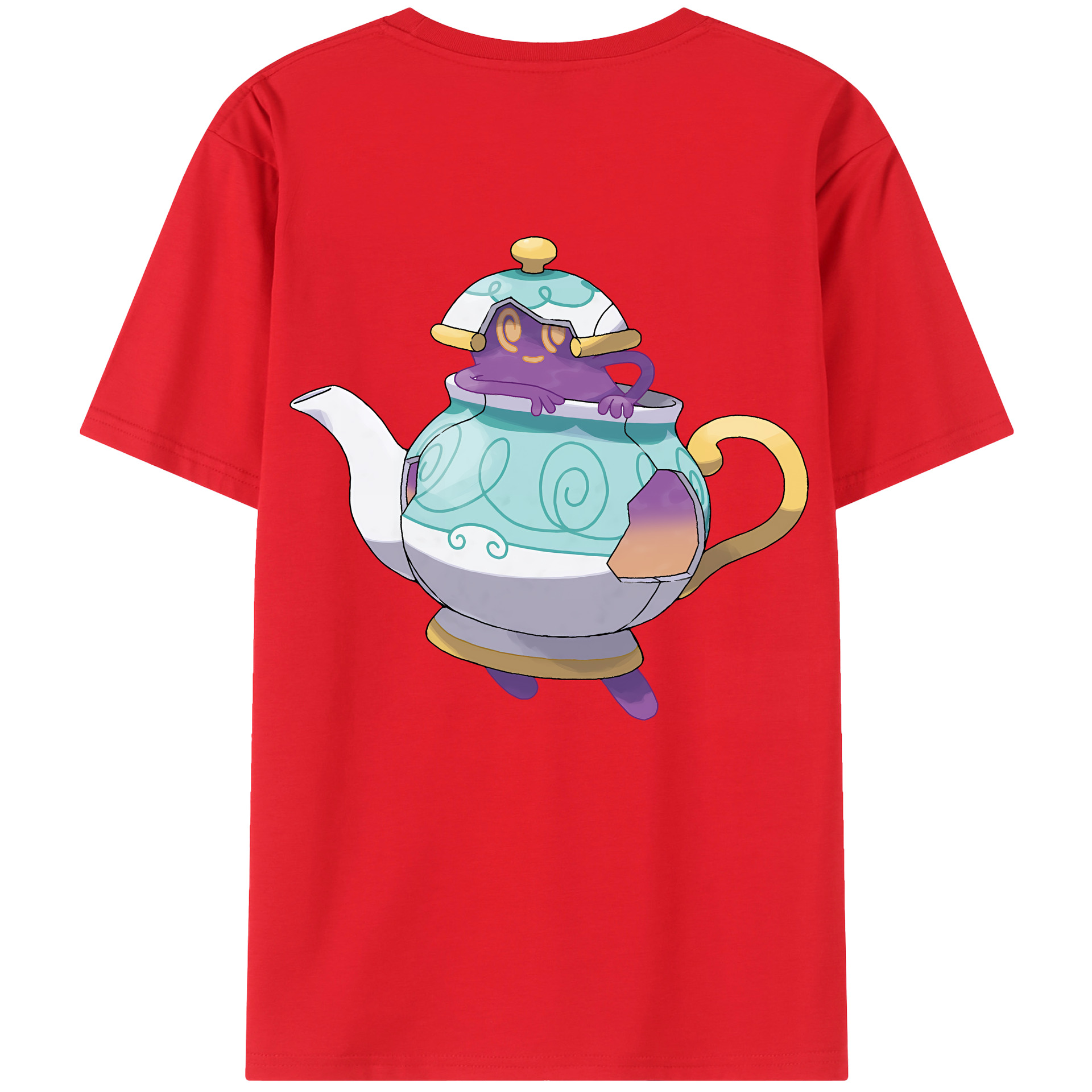 （画像用） ポケットモンスター Pokémon 綿100％ メンズ半袖Tシャツ（バックプリント） 通気性