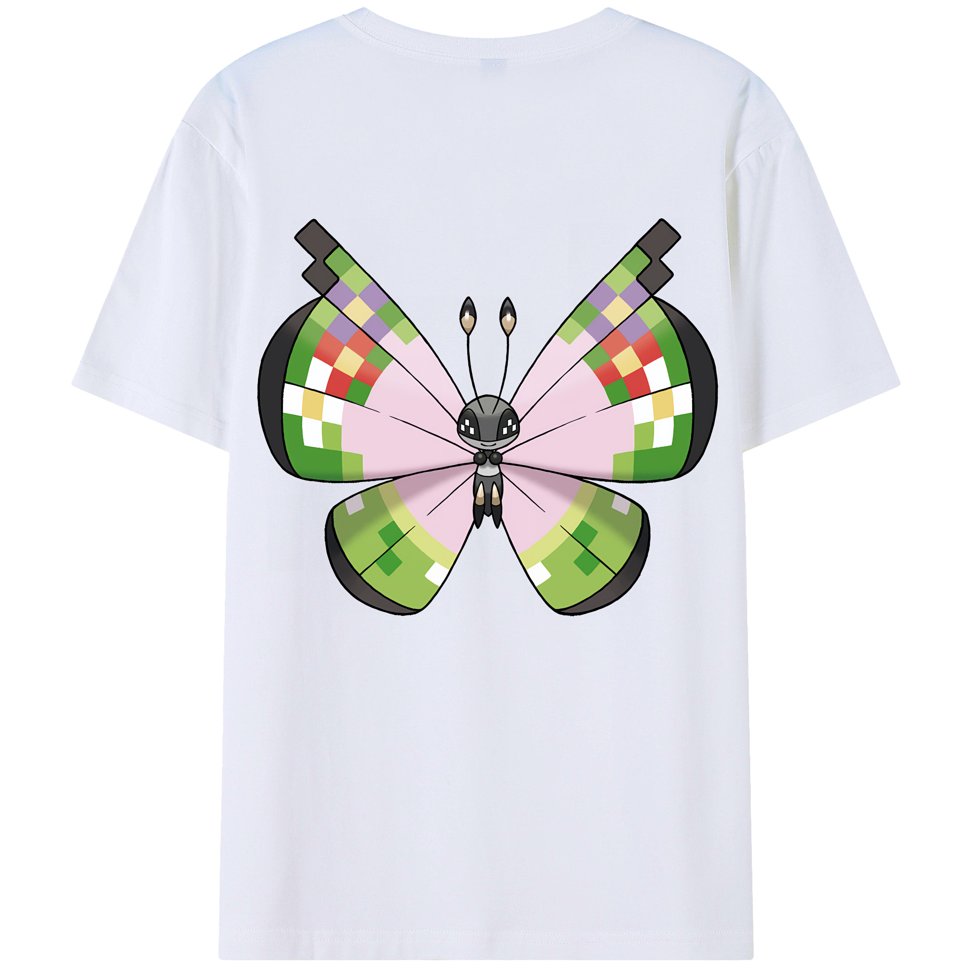 （画像用） ポケットモンスター Pokémon 綿100％ メンズ半袖Tシャツ（バックプリント） 通気性