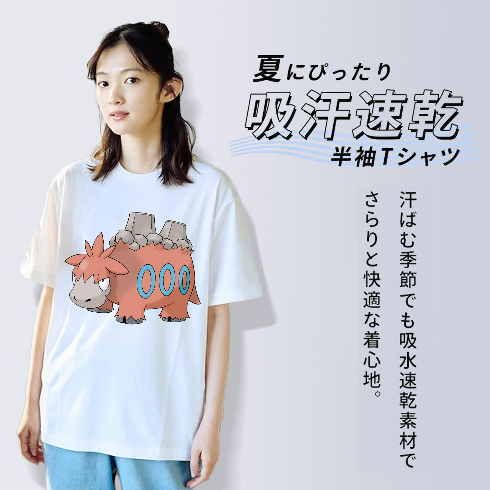 ポケットモンスター Pokémon レディースカジュアルプリントTシャツ（綿100％）