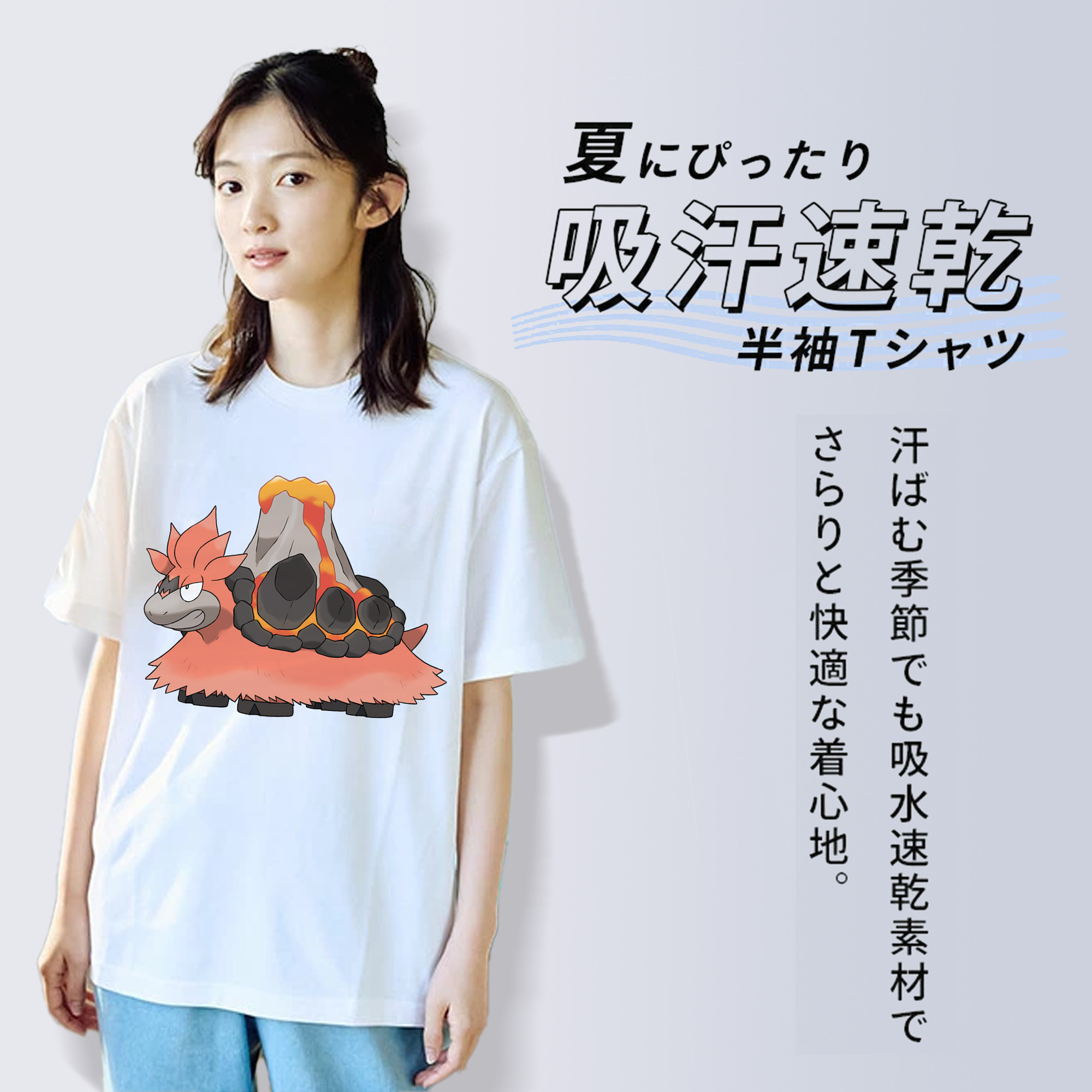 ポケットモンスター Pokémon レディースカジュアルプリントTシャツ（綿100％）