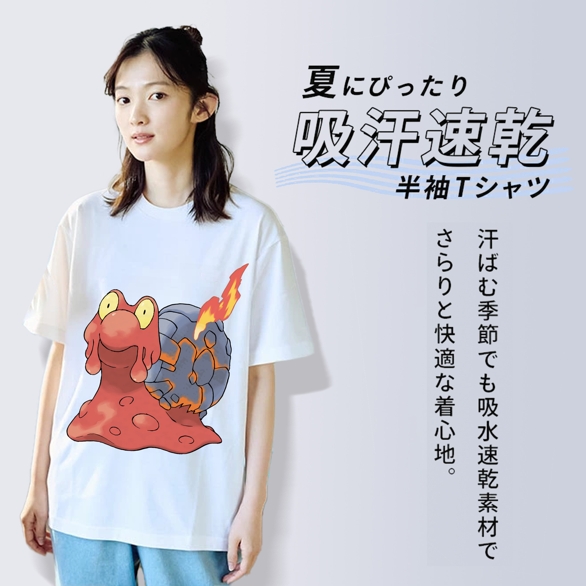 ポケットモンスター Pokémon レディースカジュアルプリントTシャツ（綿100％）