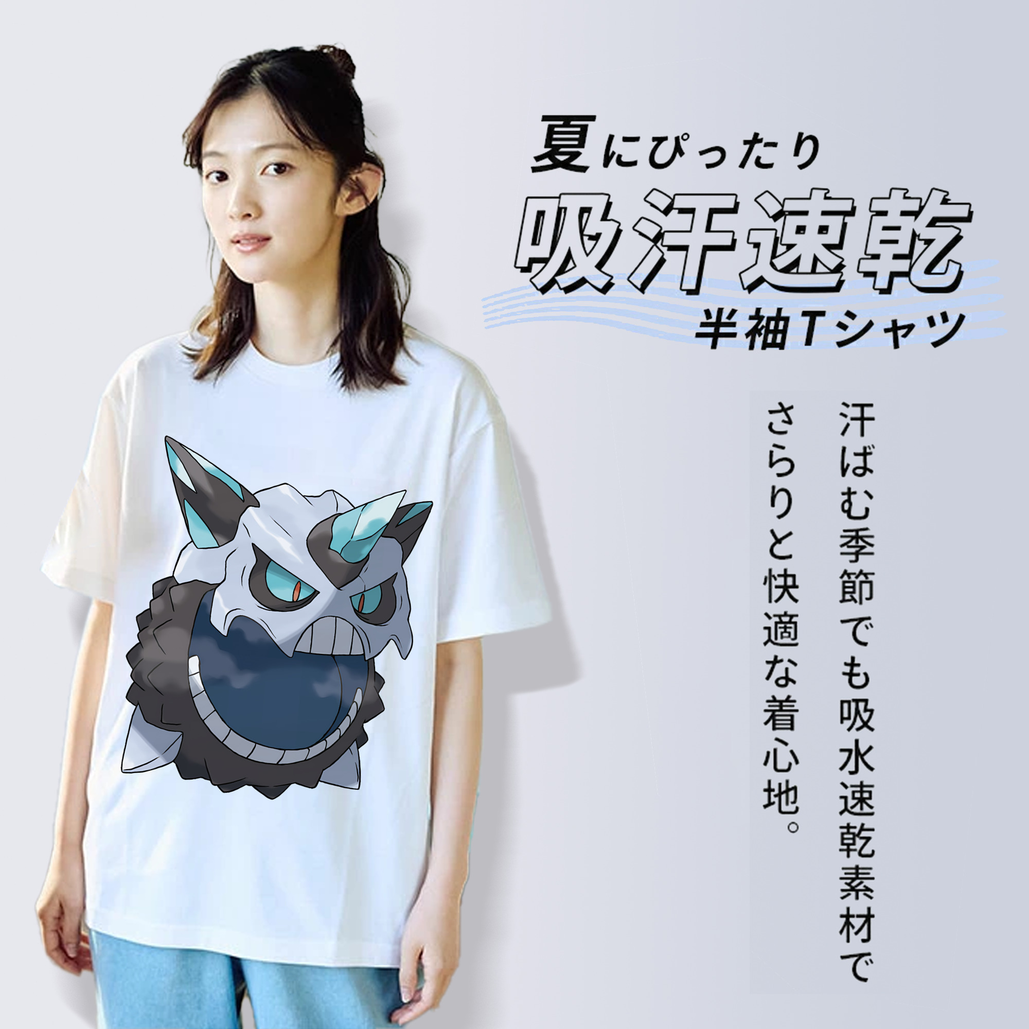 ポケットモンスター Pokémon レディースカジュアルプリントTシャツ（綿100％）