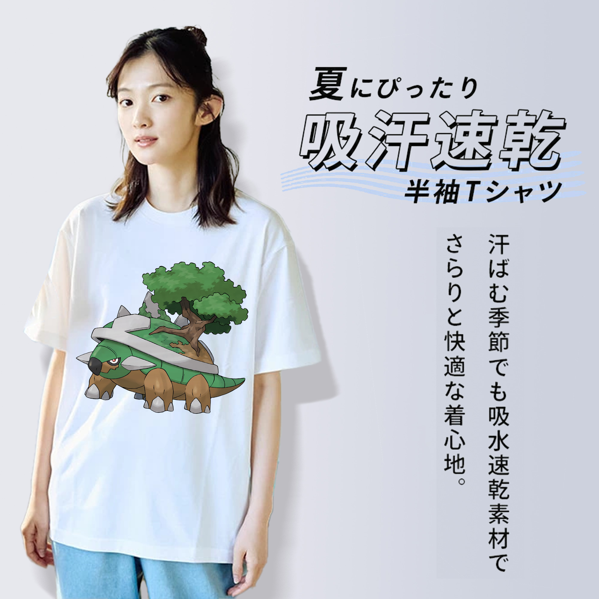 ポケットモンスター Pokémon レディースカジュアルプリントTシャツ（綿100％）