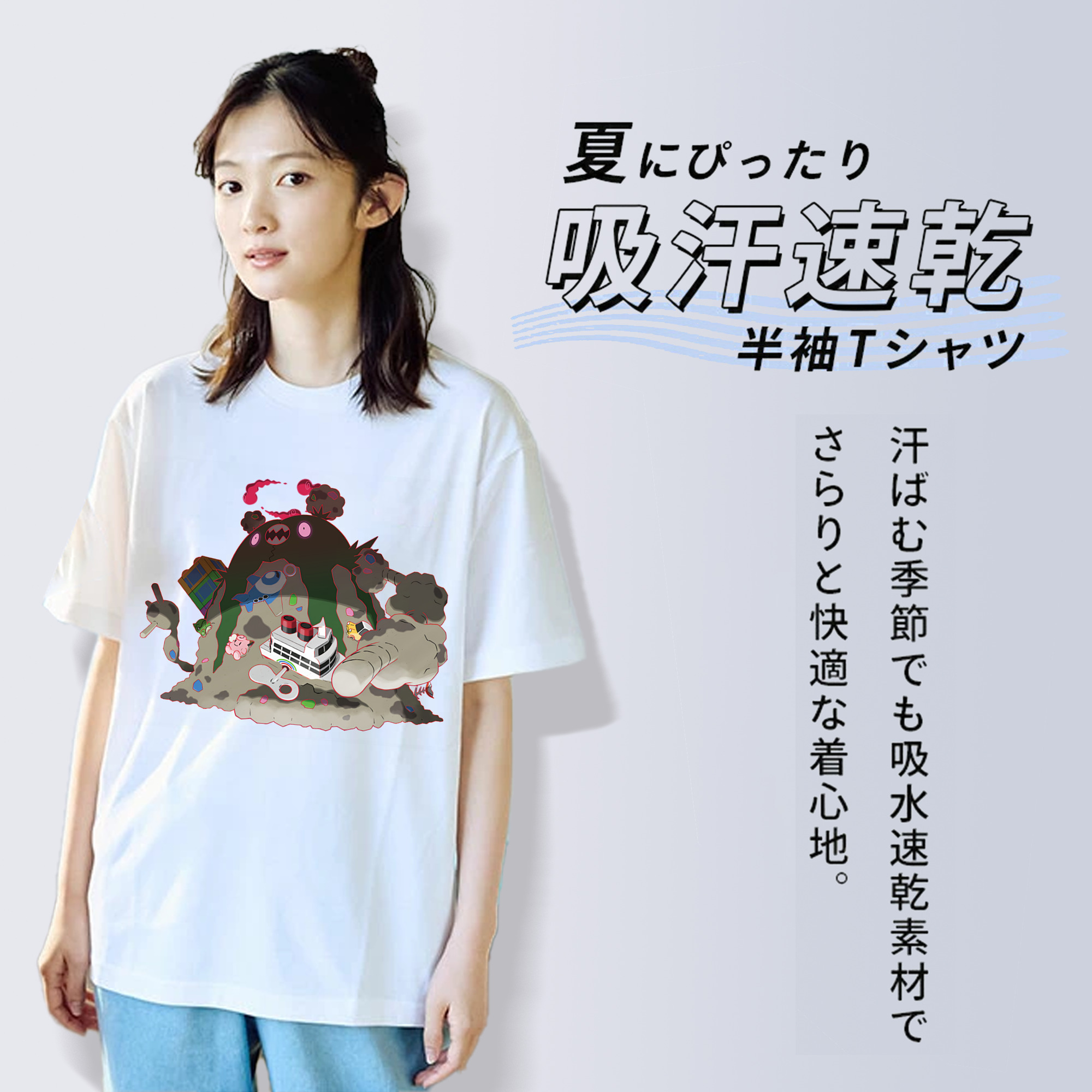 ポケットモンスター Pokémon レディースカジュアルプリントTシャツ（綿100％）