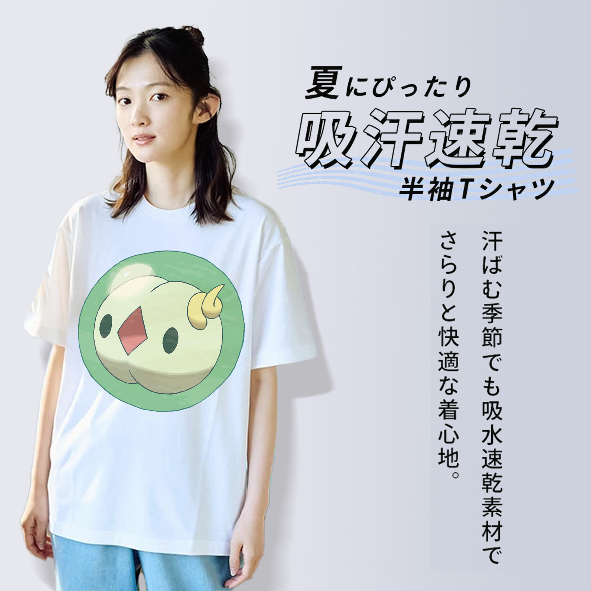 ポケットモンスター Pokémon レディースカジュアルプリントTシャツ（綿100％）