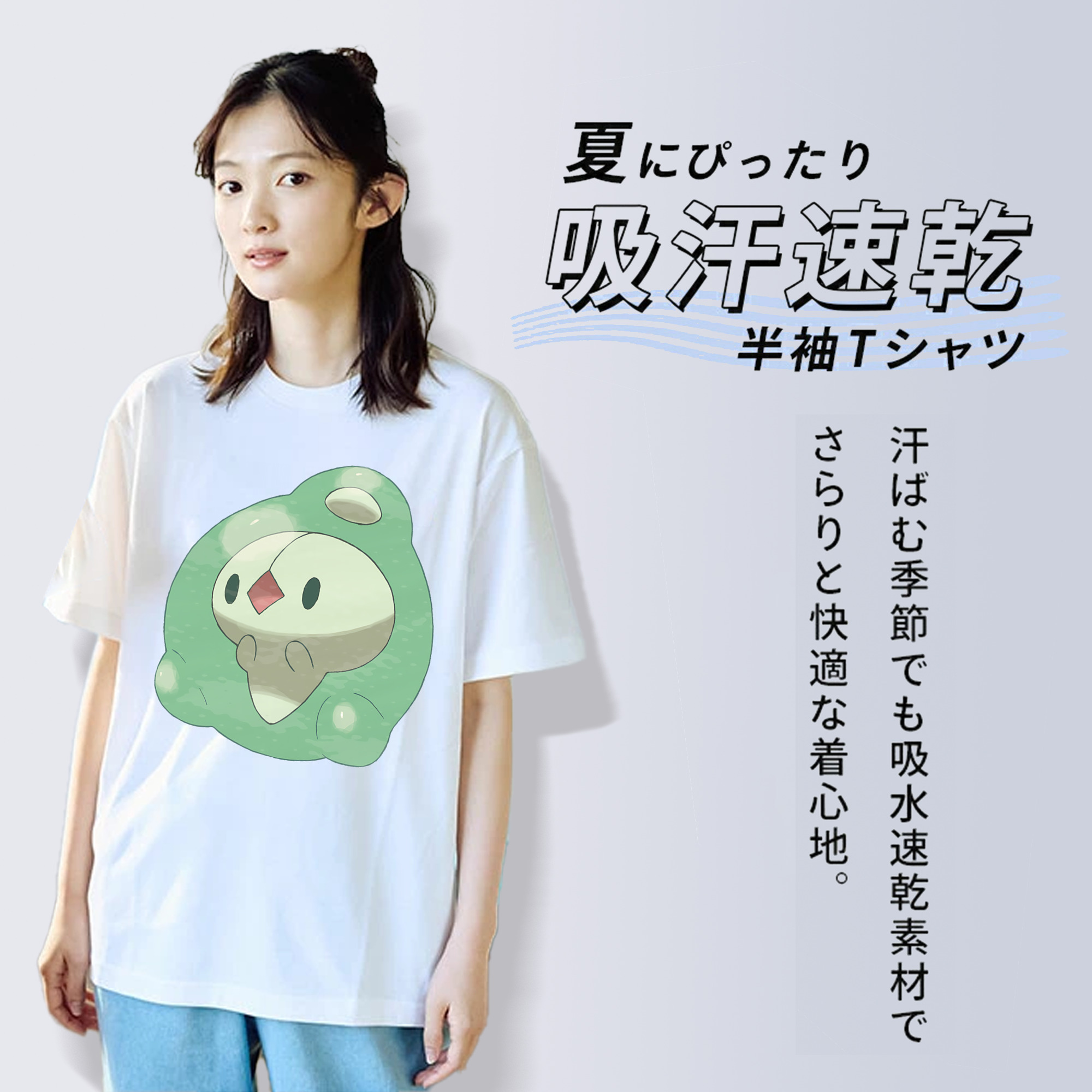 ポケットモンスター Pokémon レディースカジュアルプリントTシャツ（綿100％）
