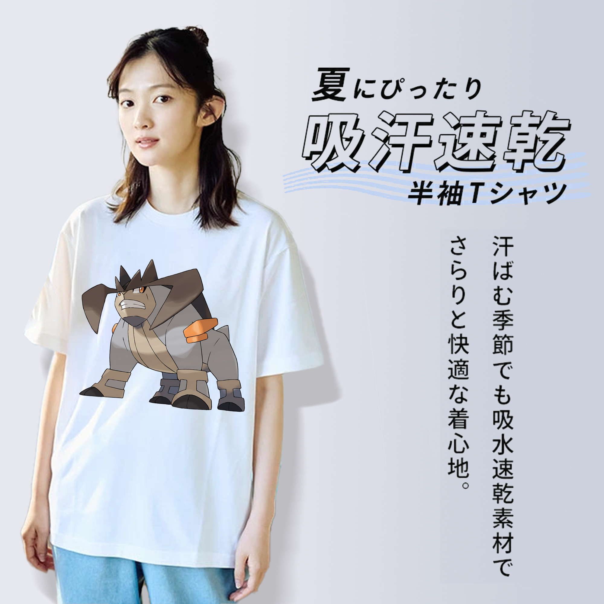 ポケットモンスター Pokémon レディースカジュアルプリントTシャツ（綿100％）