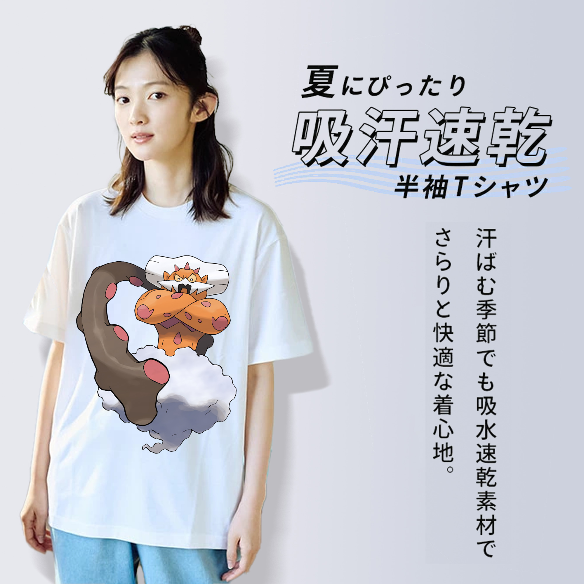 ポケットモンスター Pokémon レディースカジュアルプリントTシャツ（綿100％）