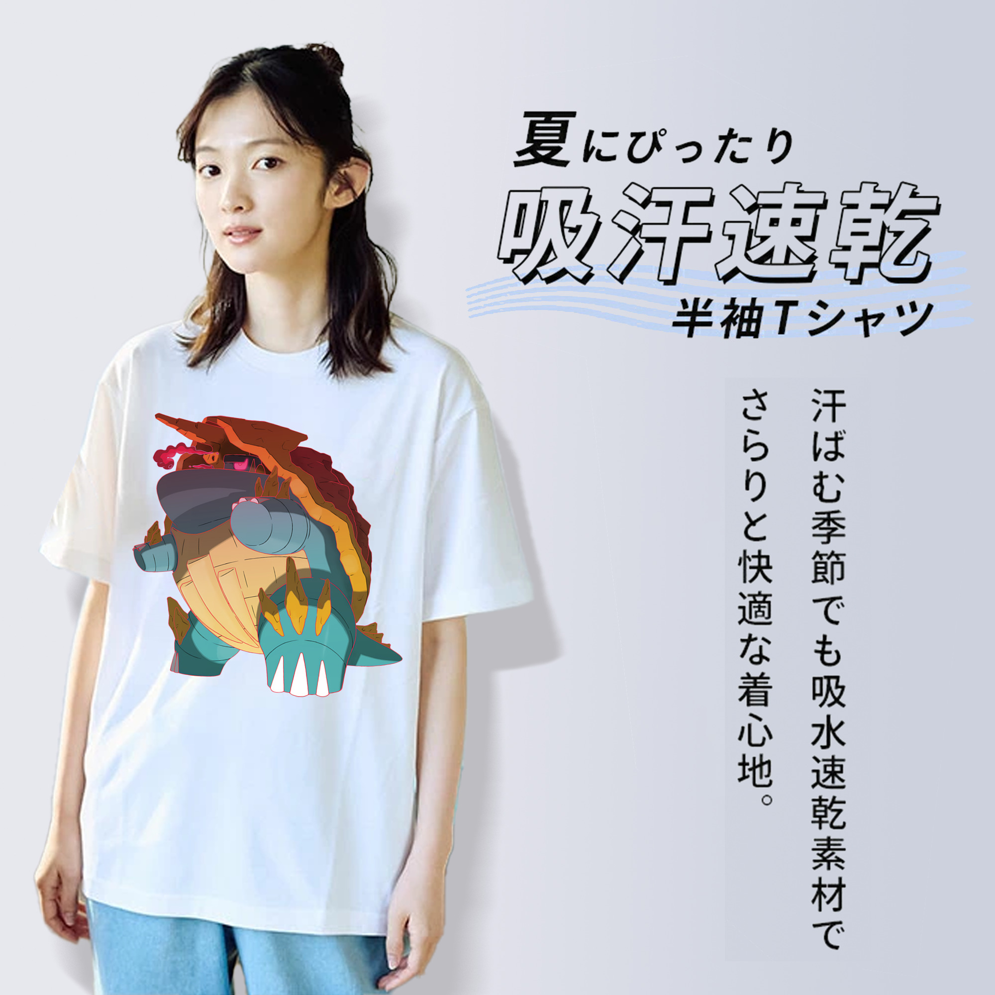 ポケットモンスター Pokémon レディースカジュアルプリントTシャツ（綿100％）