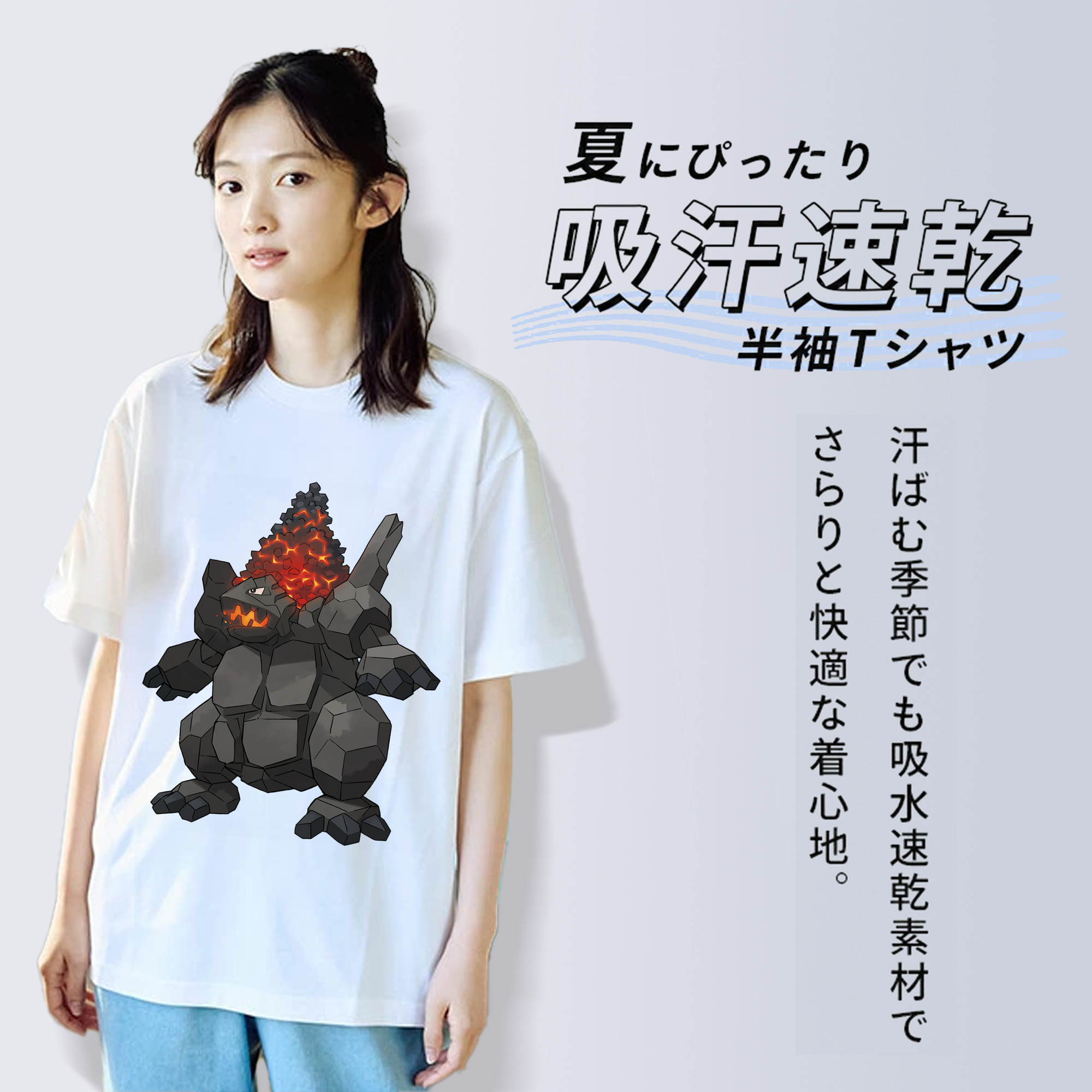 ポケットモンスター Pokémon レディースカジュアルプリントTシャツ（綿100％）