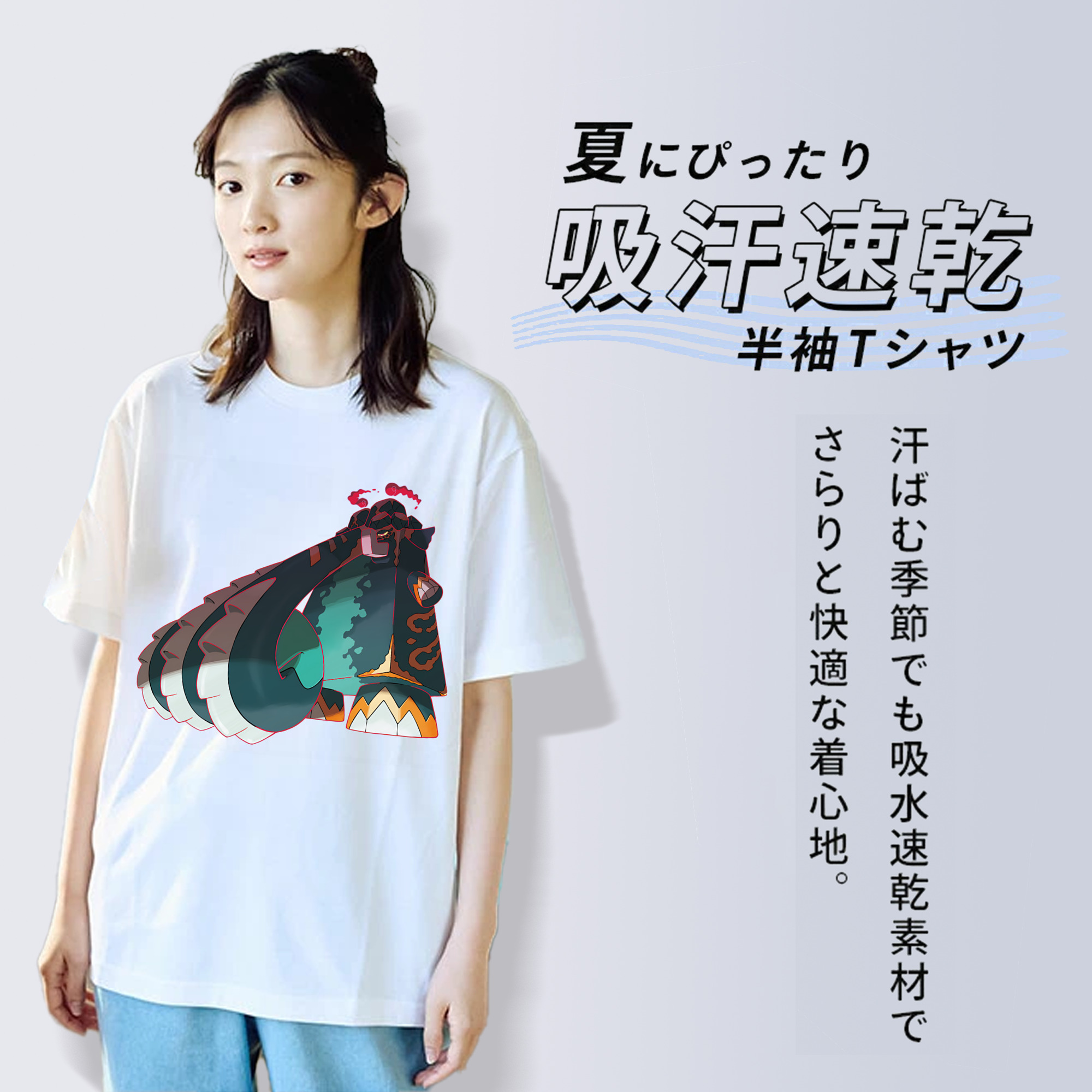 ポケットモンスター Pokémon レディースカジュアルプリントTシャツ（綿100％）