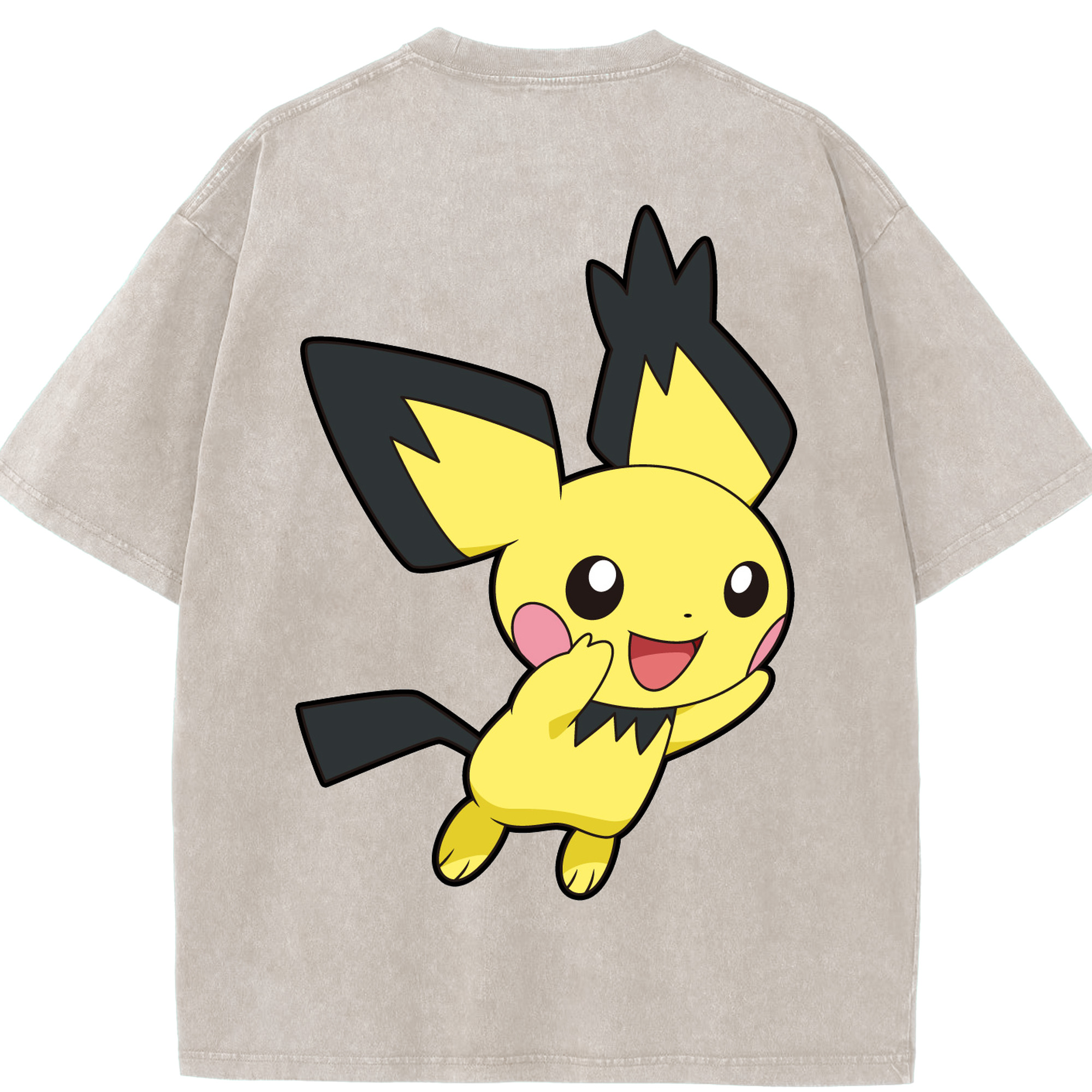 （画像用） ポケットモンスター Pokémon 綿100% ヴィンテージ風 半袖Tシャツ（背面プリント）