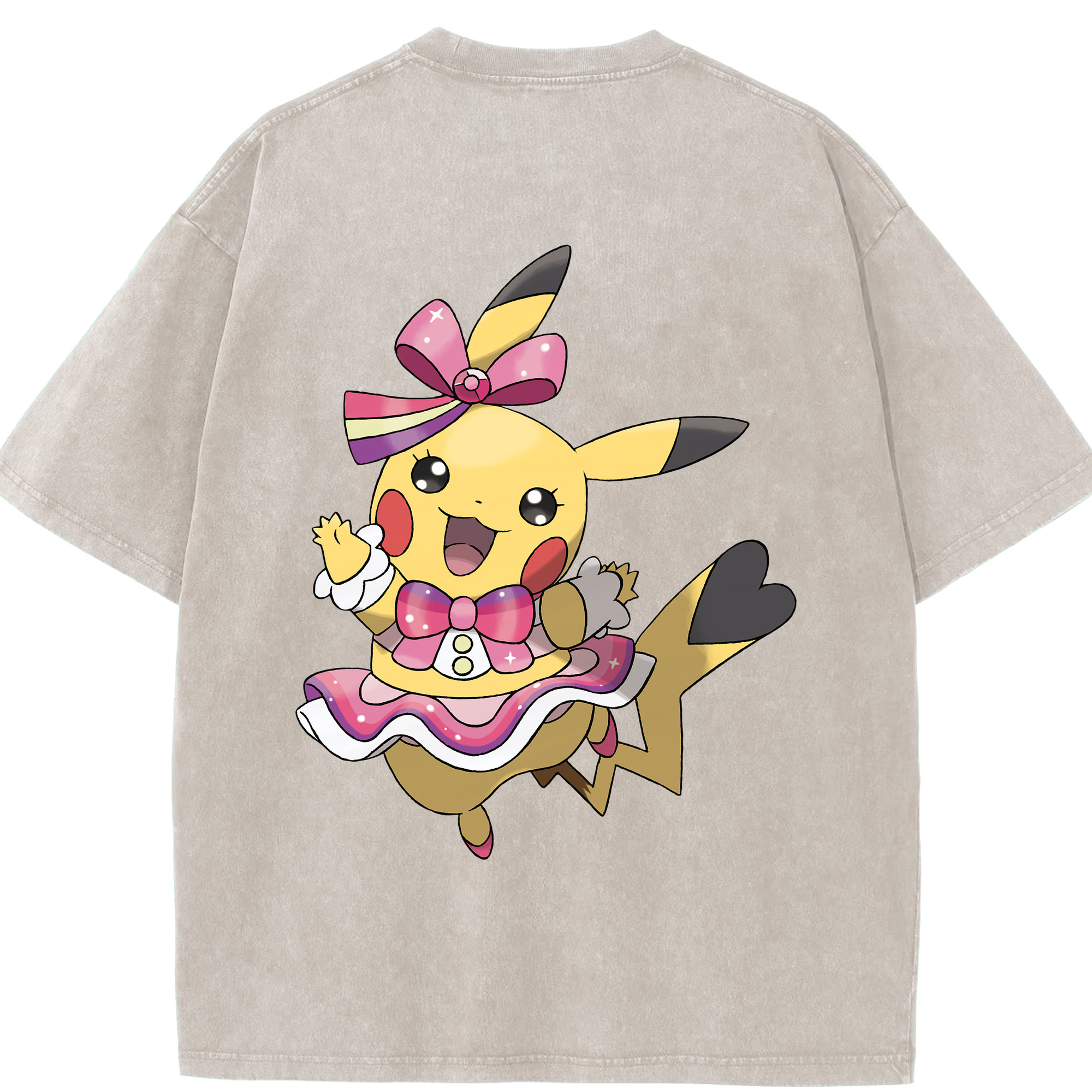 （画像用） ポケットモンスター Pokémon 綿100% ヴィンテージ風 半袖Tシャツ（背面プリント）