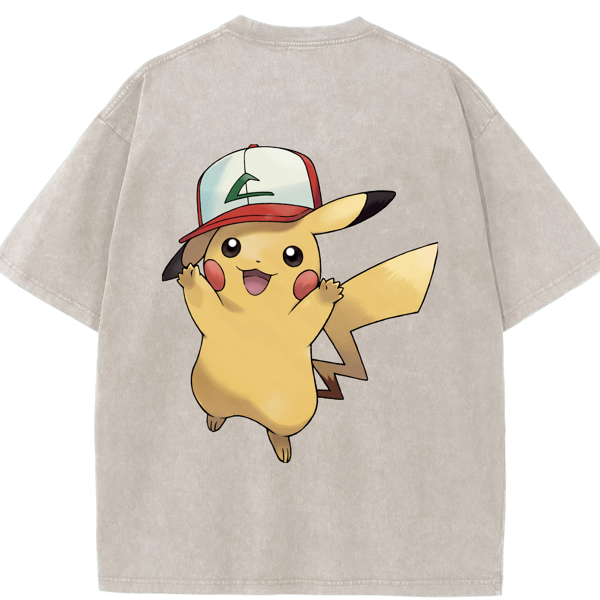 （画像用） ポケットモンスター Pokémon 綿100% ヴィンテージ風 半袖Tシャツ（背面プリント）
