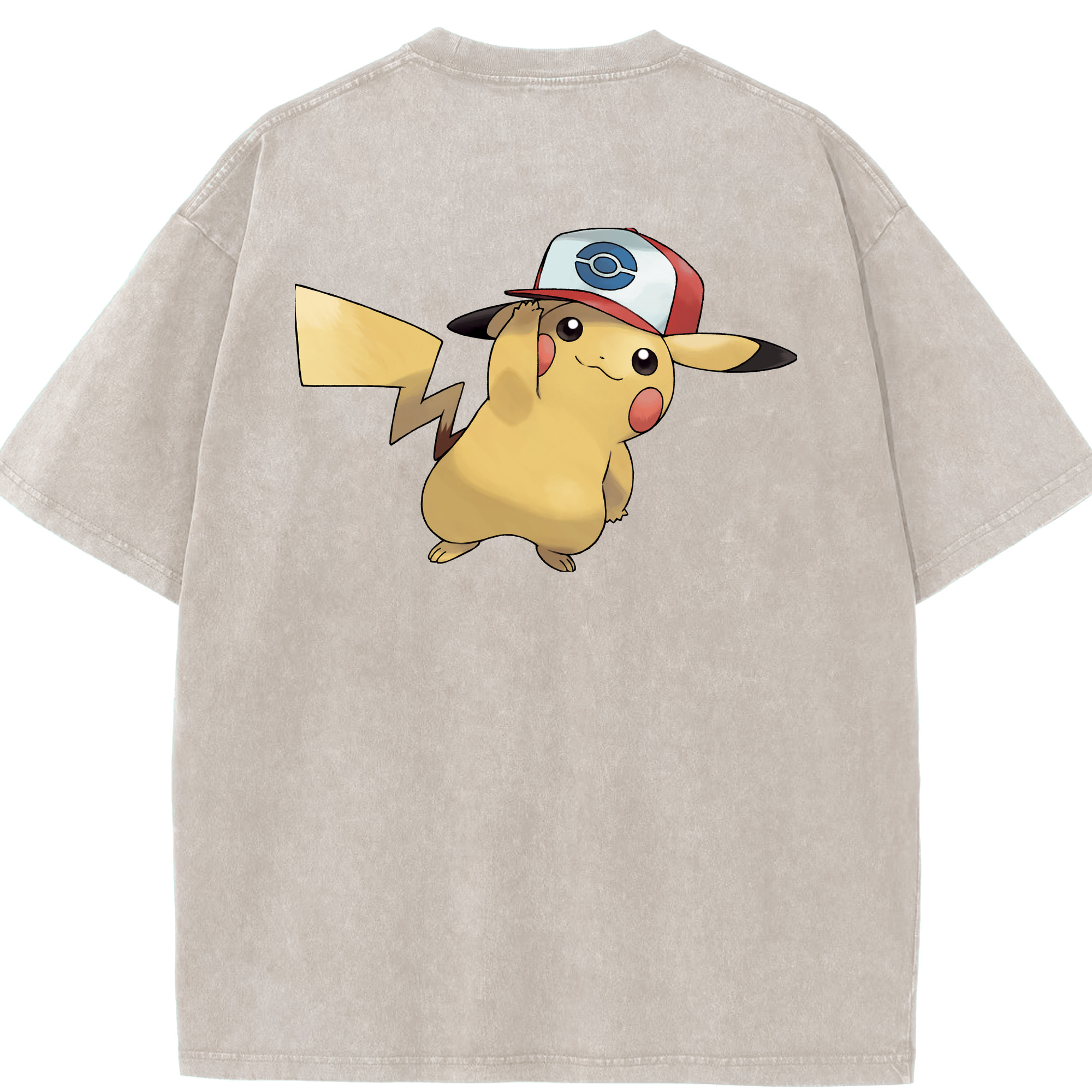（画像用） ポケットモンスター Pokémon 綿100% ヴィンテージ風 半袖Tシャツ（背面プリント）