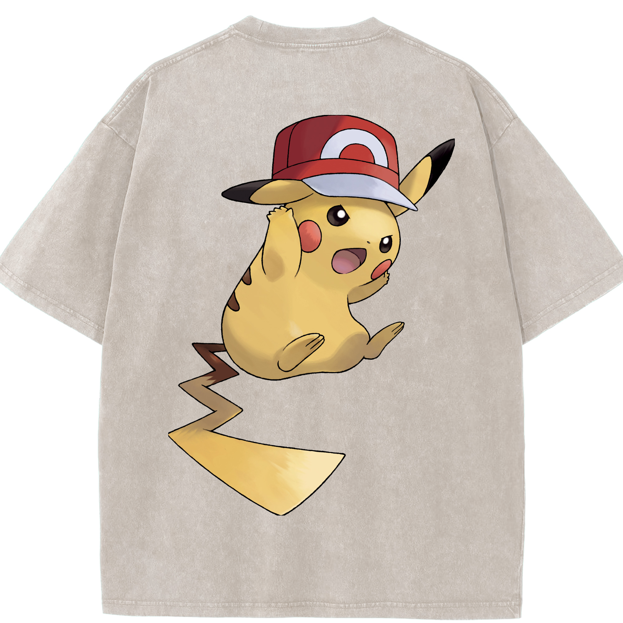（画像用） ポケットモンスター Pokémon 綿100% ヴィンテージ風 半袖Tシャツ（背面プリント）