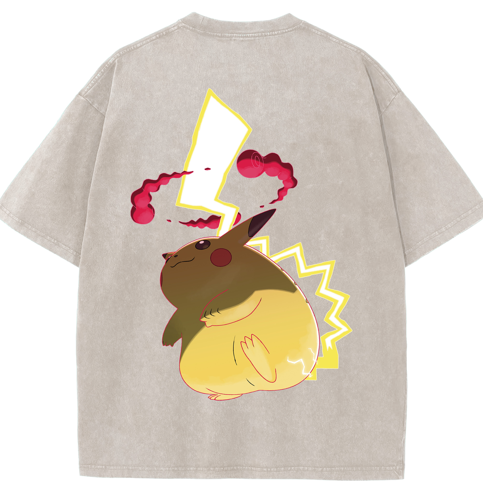 （画像用） ポケットモンスター Pokémon 綿100% ヴィンテージ風 半袖Tシャツ（背面プリント）