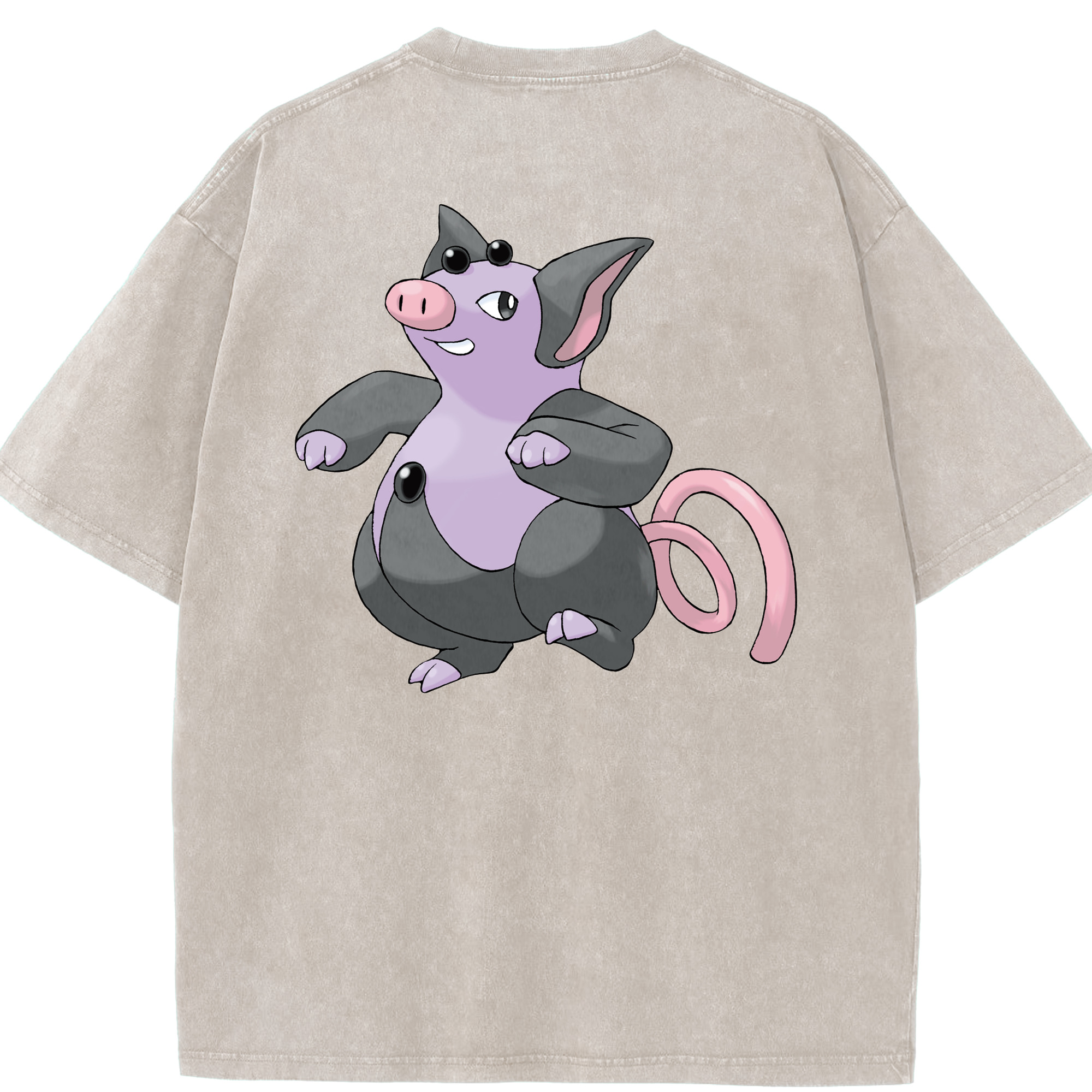 （画像用） ポケットモンスター Pokémon 綿100% ヴィンテージ風 半袖Tシャツ（背面プリント）